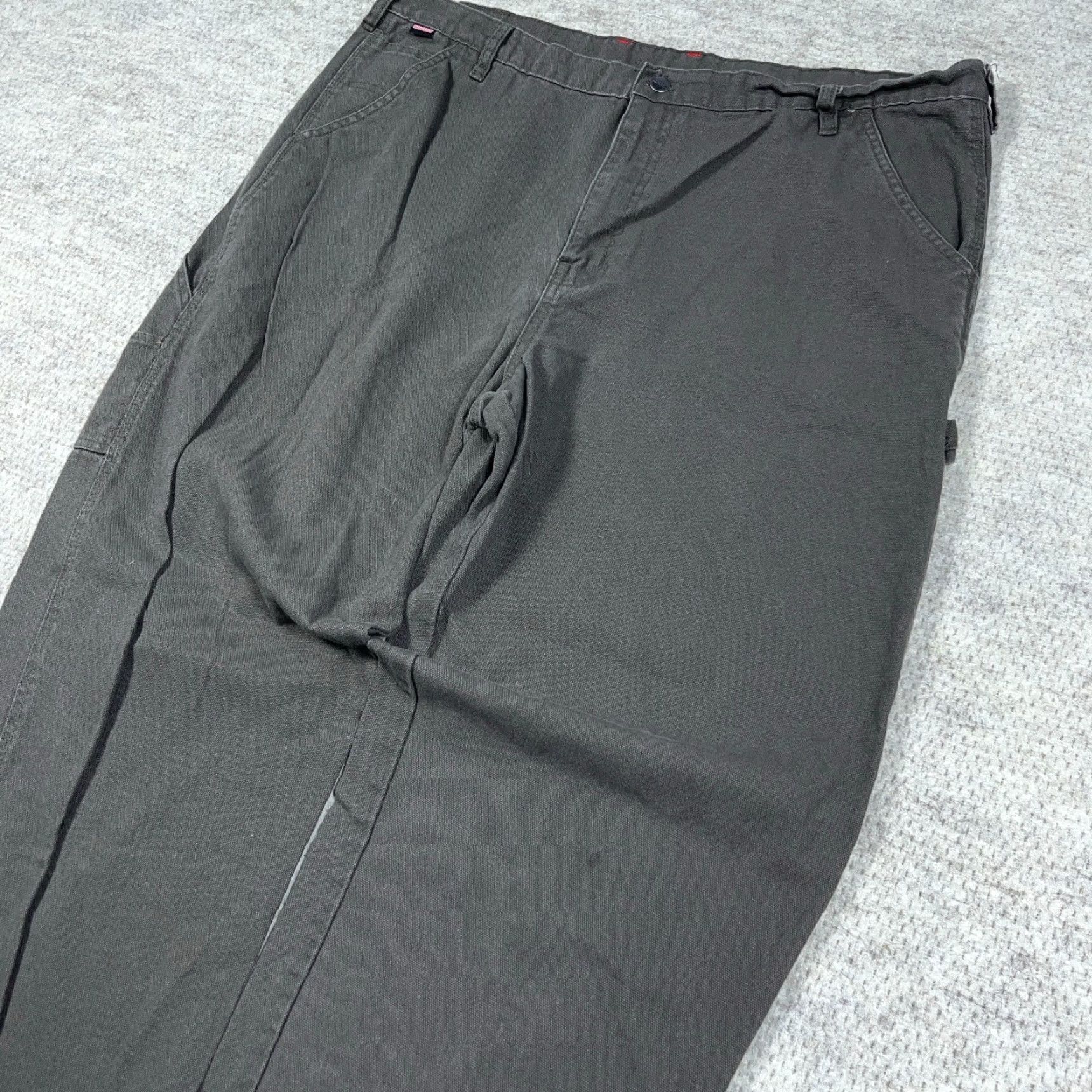 Olive Craftsman Pants Men 44x32 Green Carpenter Canvas Baggy Dark Olive Vintage Y2K Casual Workwear 5-Pocket Regular Straight Mens Size US 44 / EU 60 - 5 Thumbnail