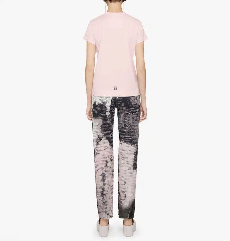 Givenchy Pink Embroidered College Logo Oversized T-Shirt Size US M / EU 48-50 / 2 - 6 Thumbnail