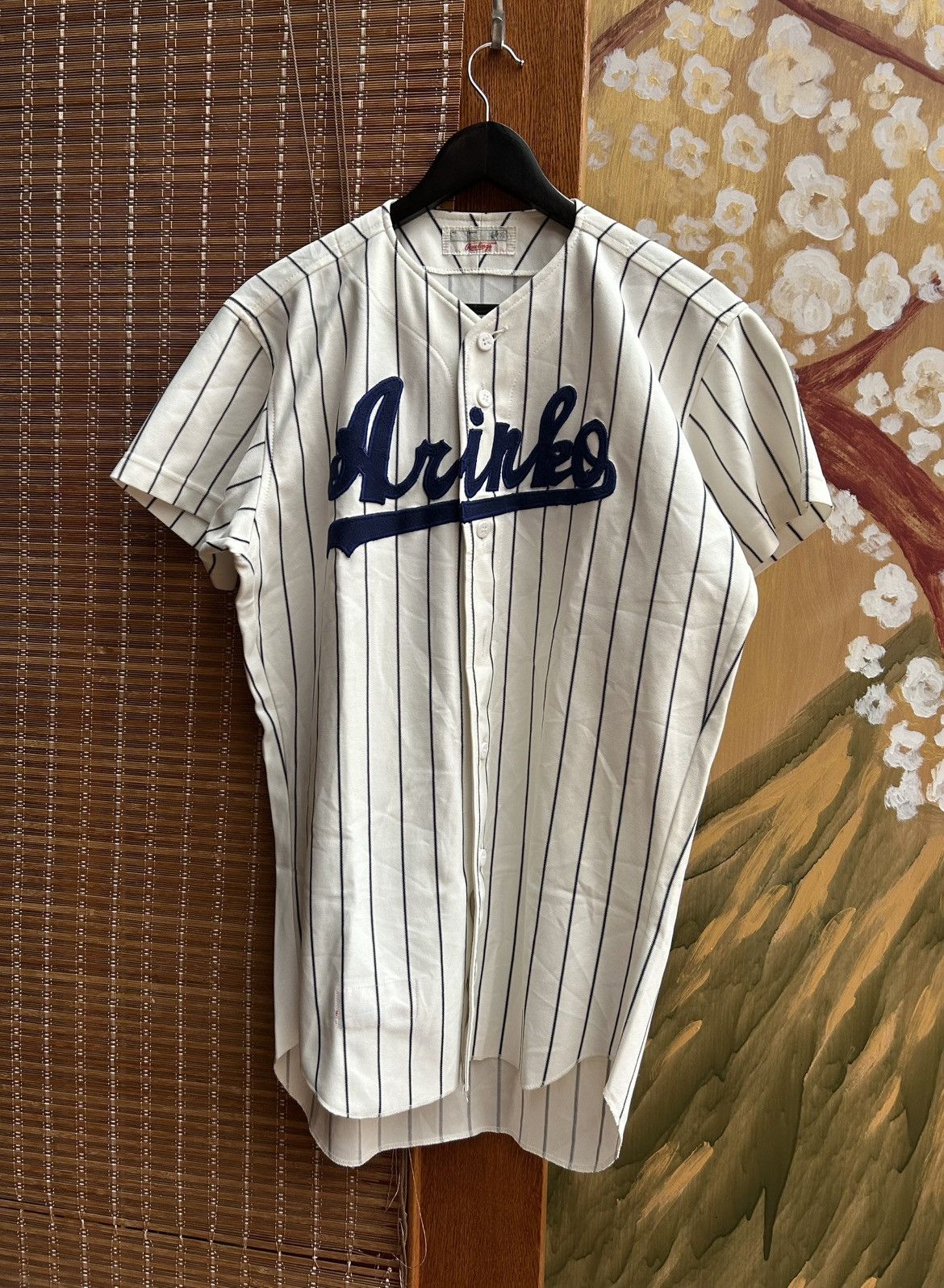 Asics × Japanese Brand × Vintage Rawlings Baseball Jersey Arinko Team Mango Yoshimori Mikio Size US S / EU 44-46 / 1 - 1 Thumbnail