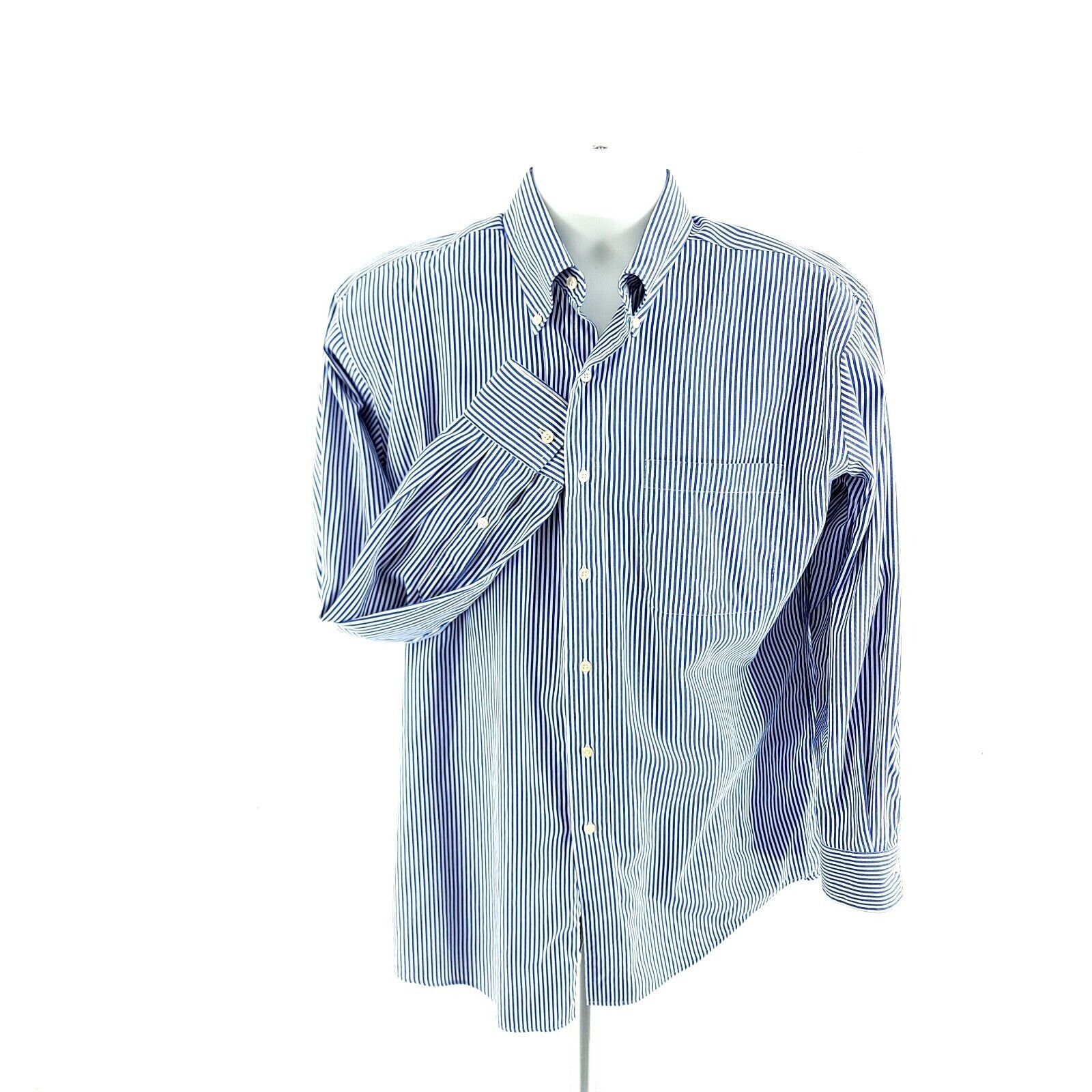 Jos. A. Bank Jos A Bank White Blue Striped Front Pocket Pinpoint Cotton B Size US M / EU 48-50 / 2 - 3 Thumbnail