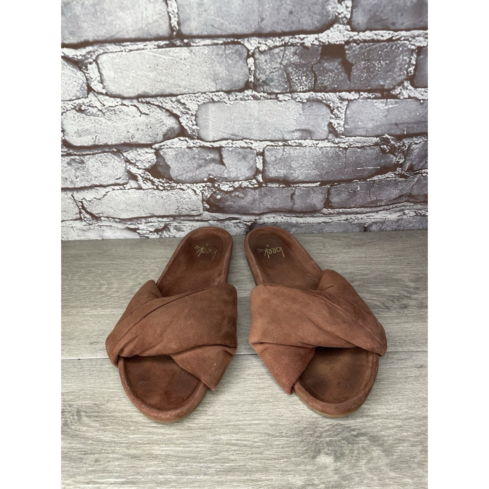 beek Beek Tesia Burnt Brown Suede Leather Slides Casual Sandals W Size US 8 / IT 38 - 11 Thumbnail