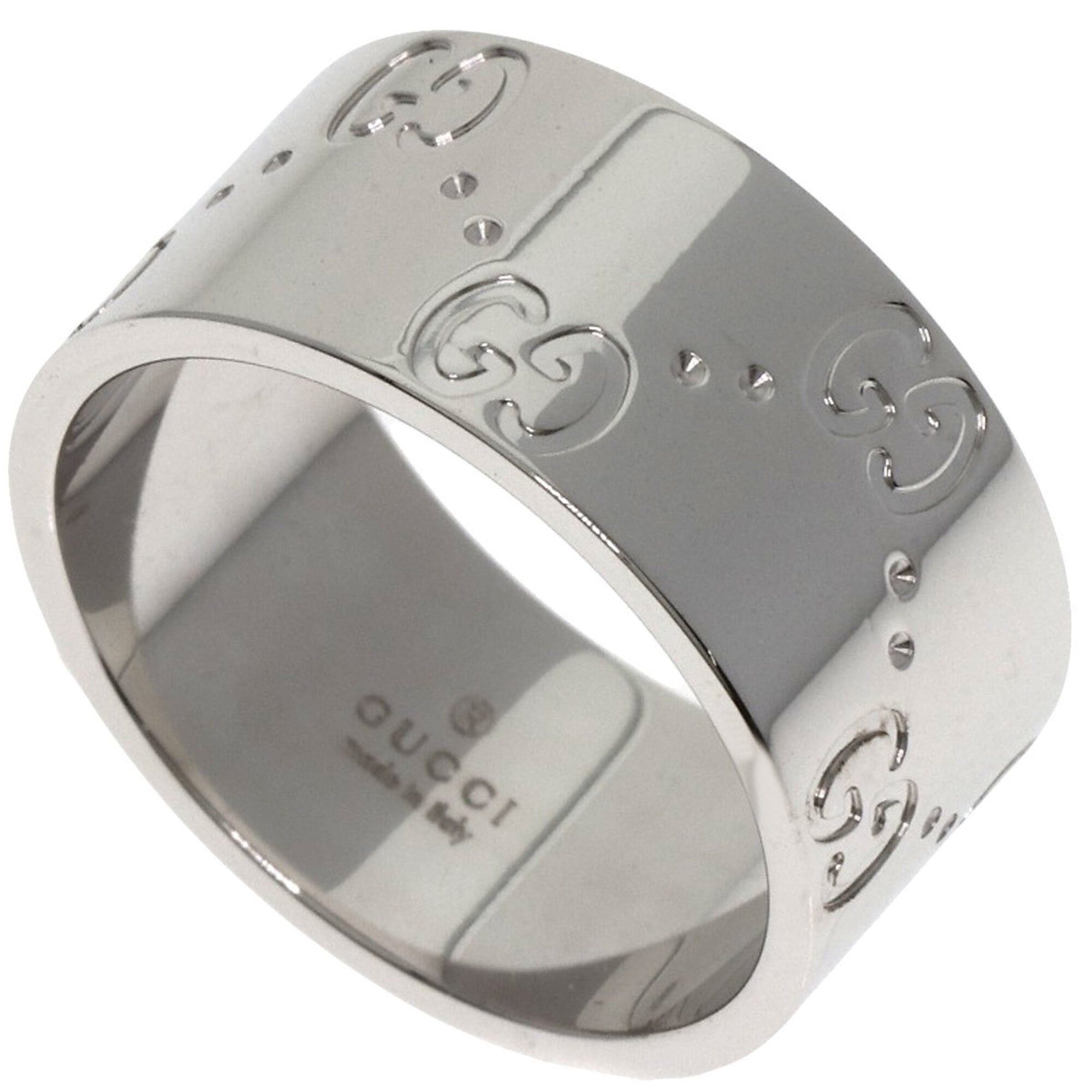 Gucci Gucci GG Icon Wide #13 Ring, 18K White Gold, Women's GUCCI Size ONE SIZE - 1 Thumbnail