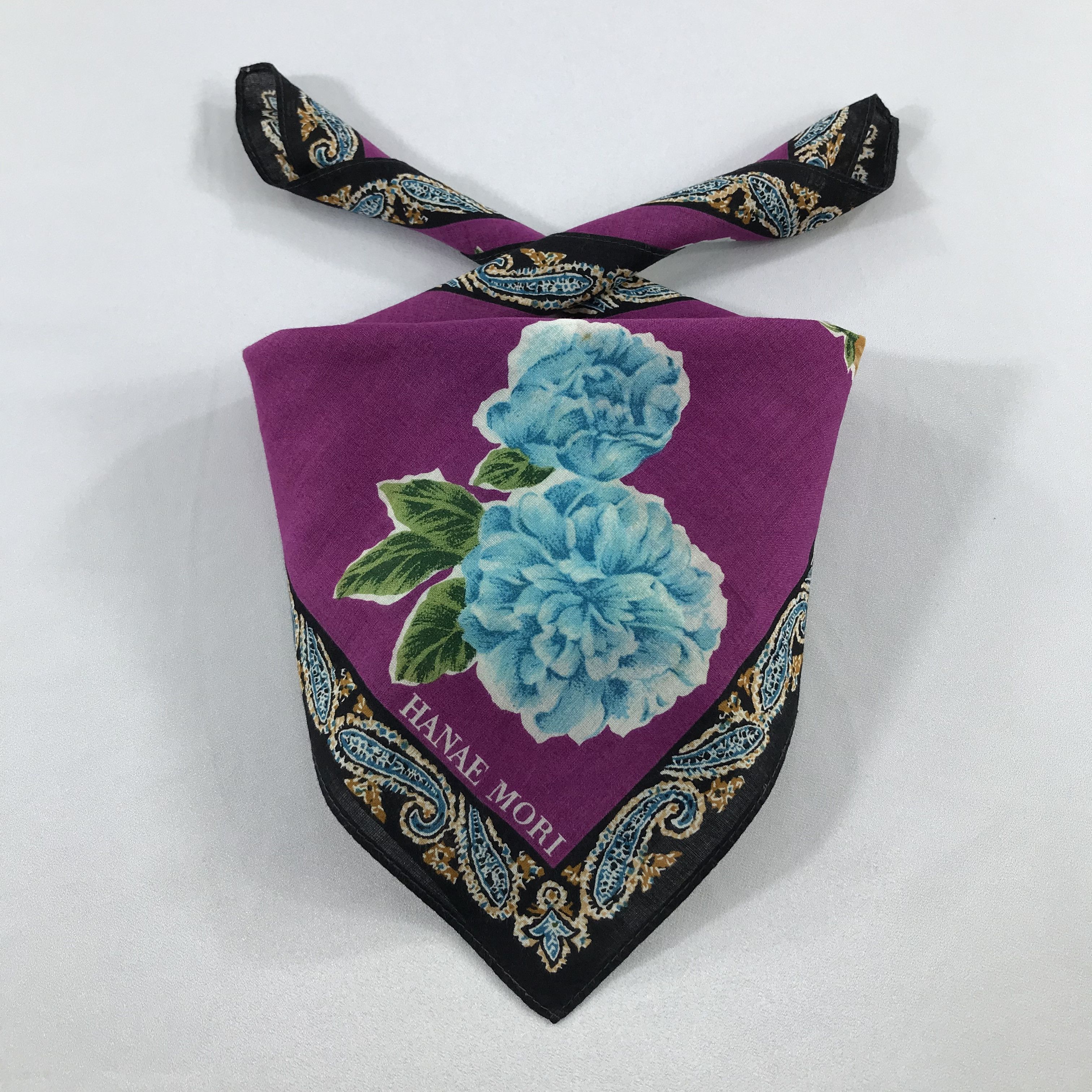 Hanae Mori × Vintage Hanae Mori Bandana / Handkerchief / Neckerchief - S2483 Size ONE SIZE - 3 Thumbnail