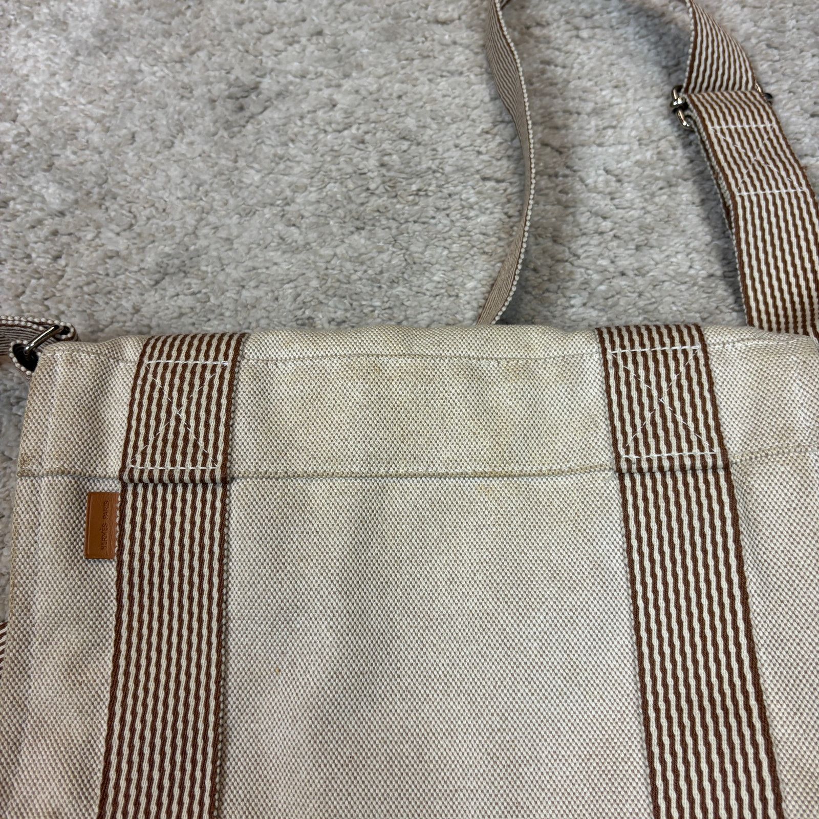 Hermes Hermes White Fourre Tout Besace PM Canvas Shoulder Bag Size ONE SIZE - 18 Thumbnail