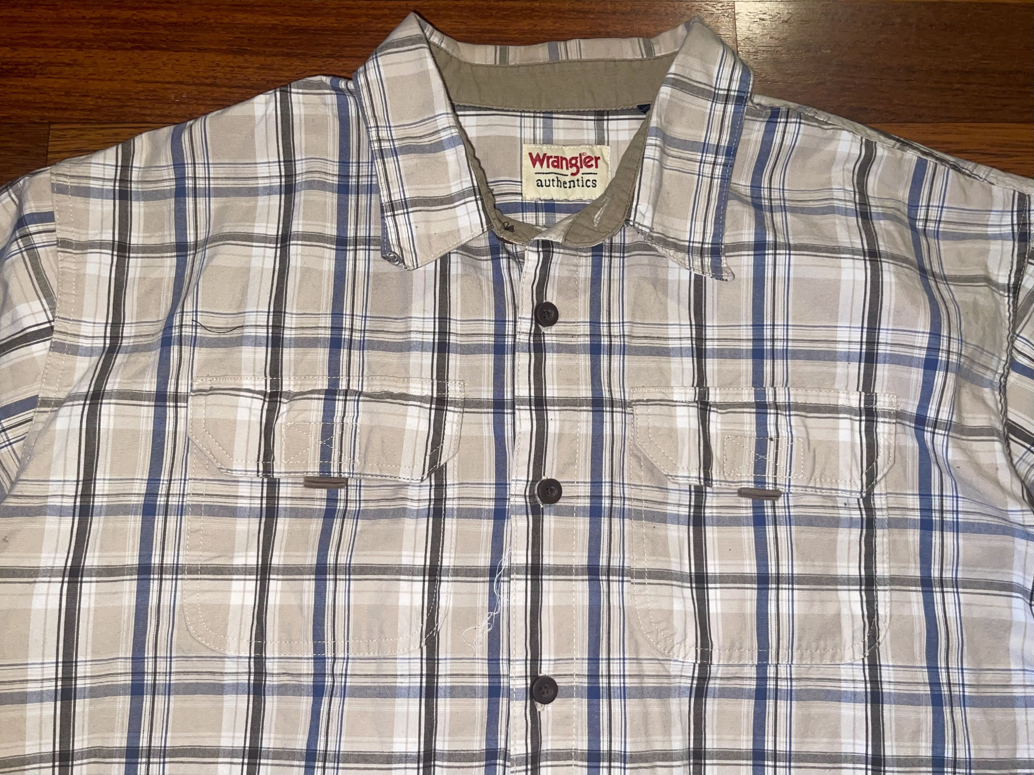 Wrangler Vintage Wrangler Authentic Button up Plaid Short Sleeve Size US XXL / EU 58 / 5 - 2 Thumbnail