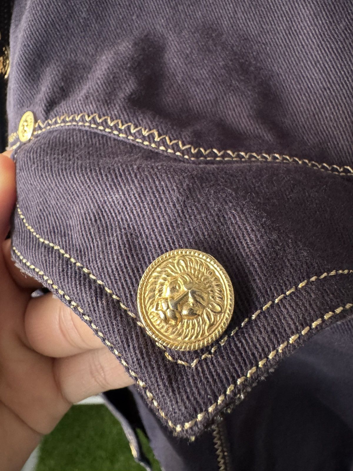 Versus Versace S/S 1992 Versus Gianni Versace Archive Crop Denim Jacket Size XS / US 0-2 / IT 36-38 - 9 Thumbnail