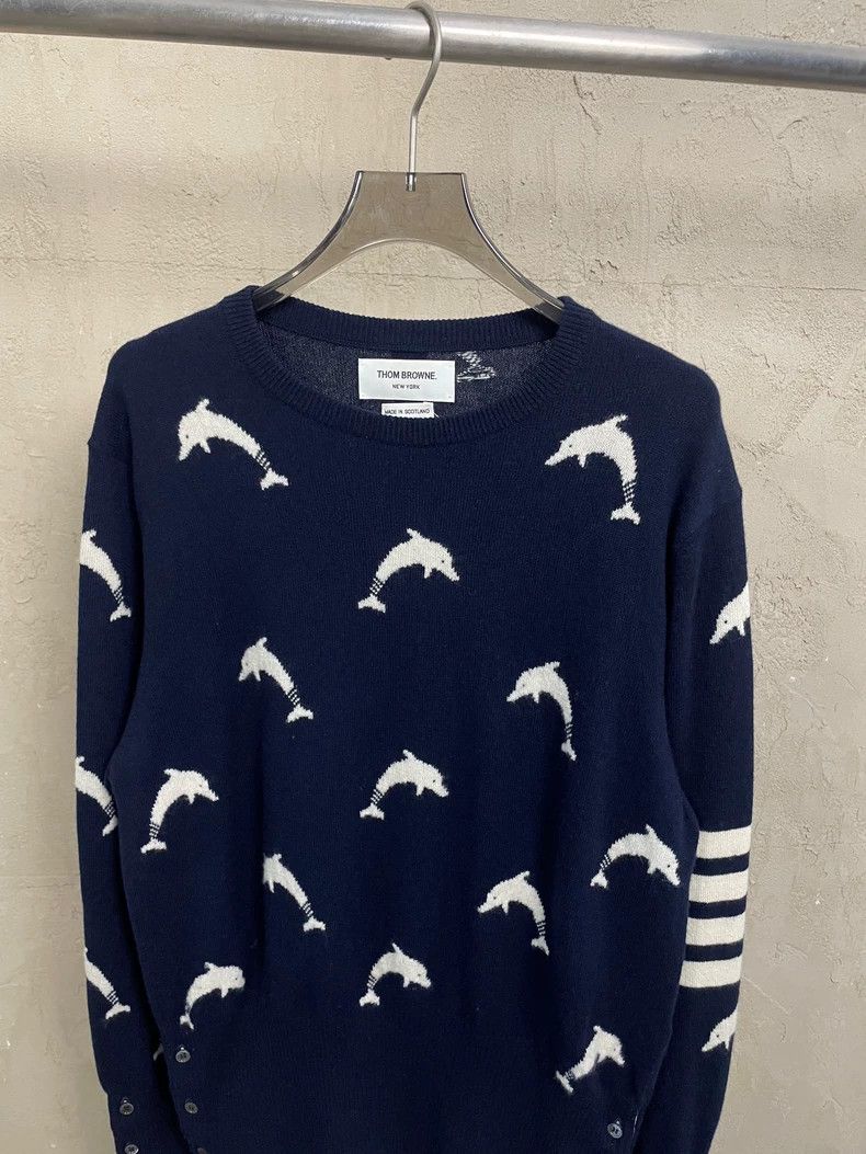 Thom Browne Thom Browne size3 Blue Tibetan dolphin cashmere sweater Size US L / EU 52-54 / 3 - 4 Thumbnail