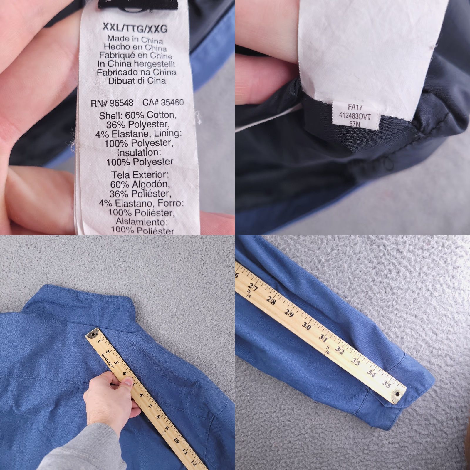 Oakley Oakley Jacket Mens 2XL Blue Bomber Zip Cotton Slim Fit Size US XXL / EU 58 / 5 - 8 Thumbnail