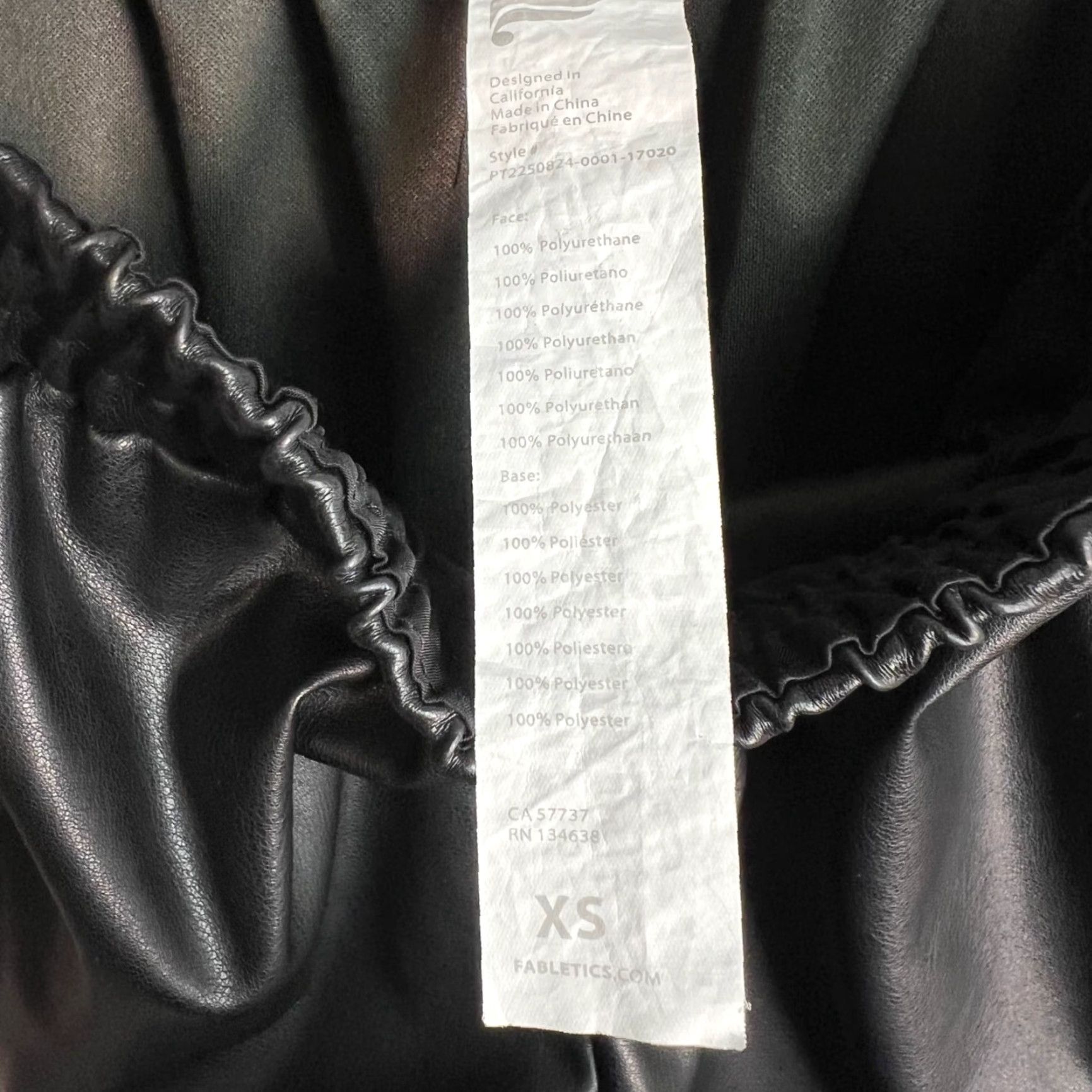 Fabletics Fabletics Womens XS Black Faux Leather Joggers - Tapered Leg - Activewear - Pockets - Athleisure - Size XS - Black - Pants Womens XS Size 26" / US 2 / IT 38 - 4 Thumbnail
