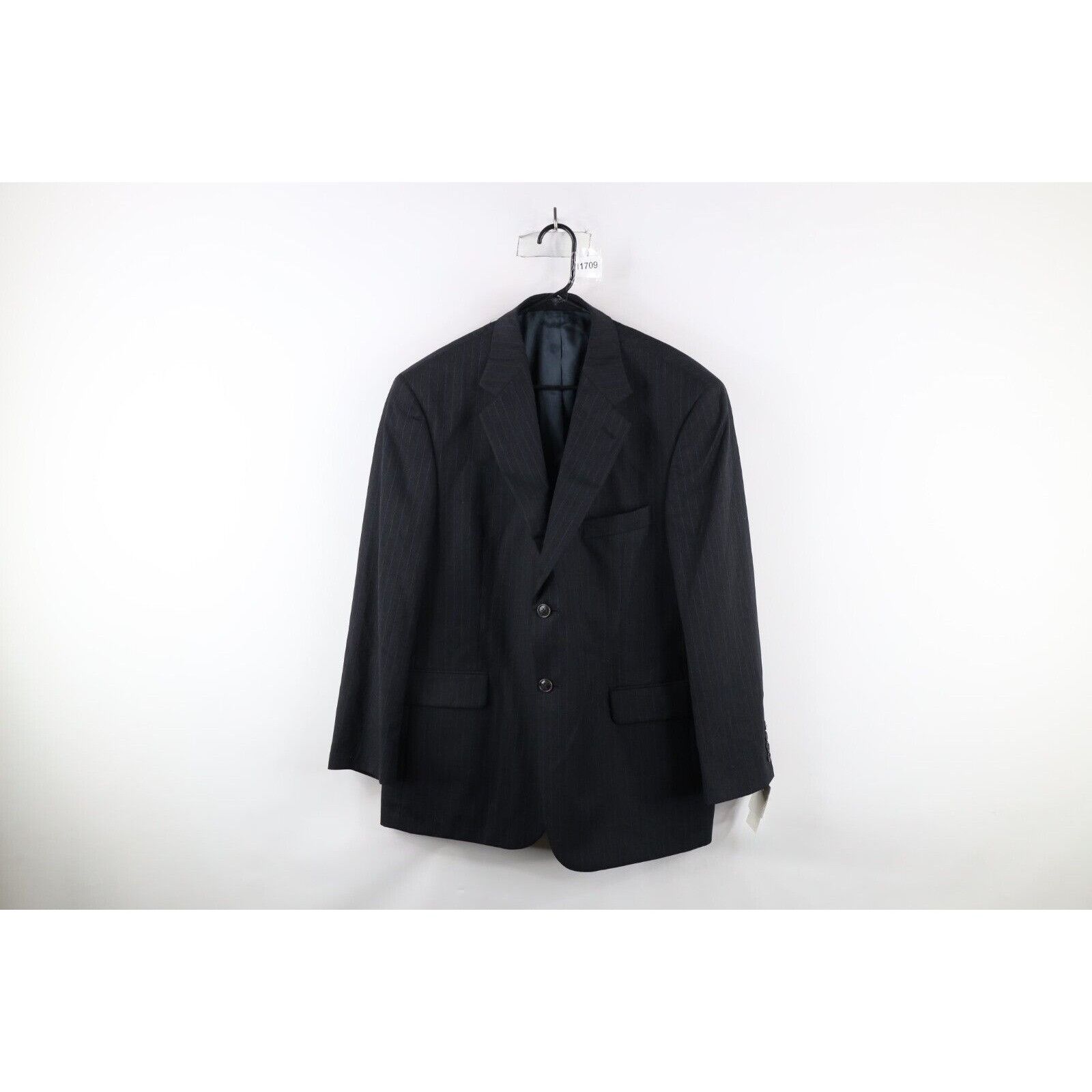 Stafford × Vintage New Stafford Pinstriped Wool Cashmere 2 Button Suit Jacket Size US L / EU 52-54 / 3 - 1 Thumbnail