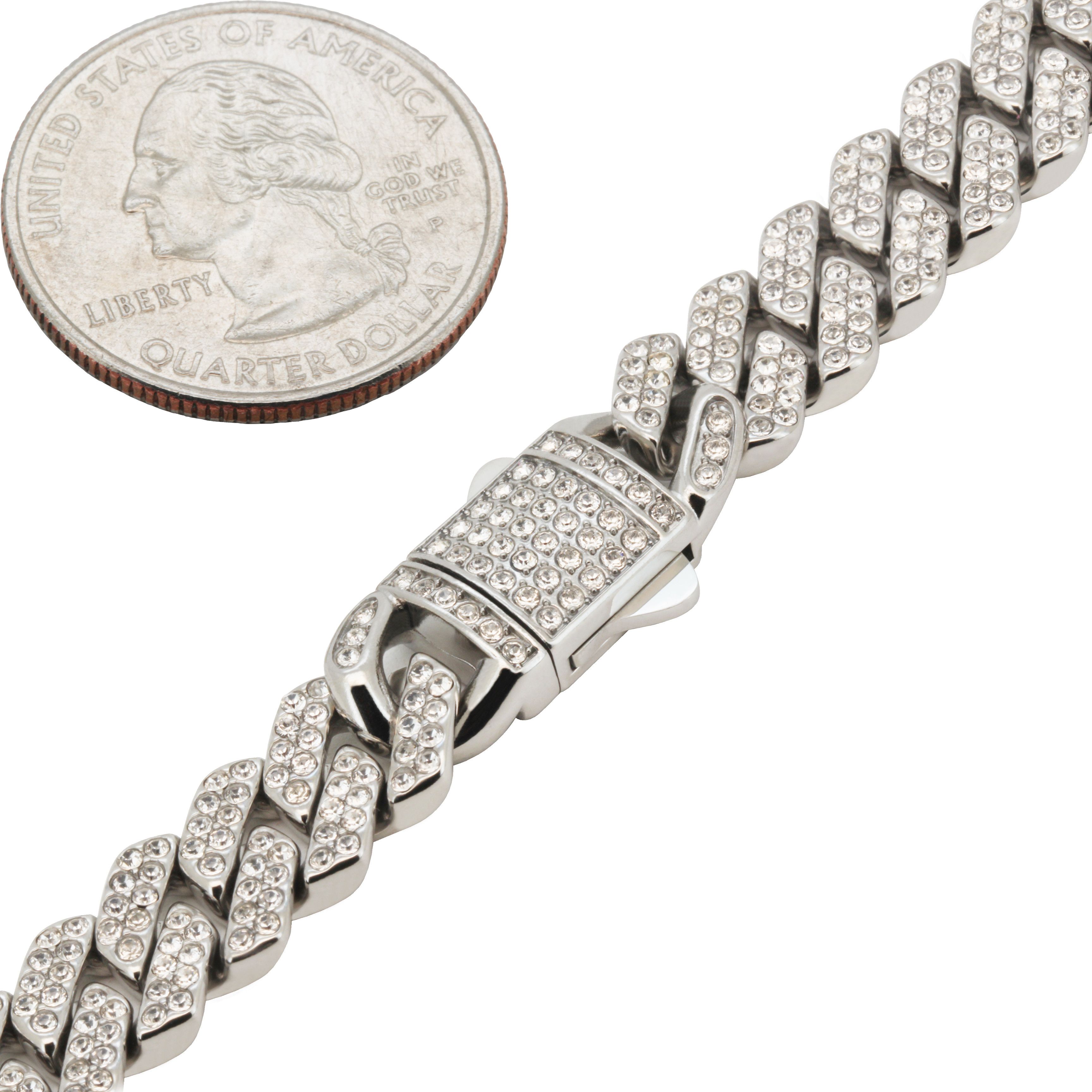 Other 316L SS AAA CZ 10mm Cuban Link Bracelet 8.2” Size ONE SIZE - 2 Thumbnail