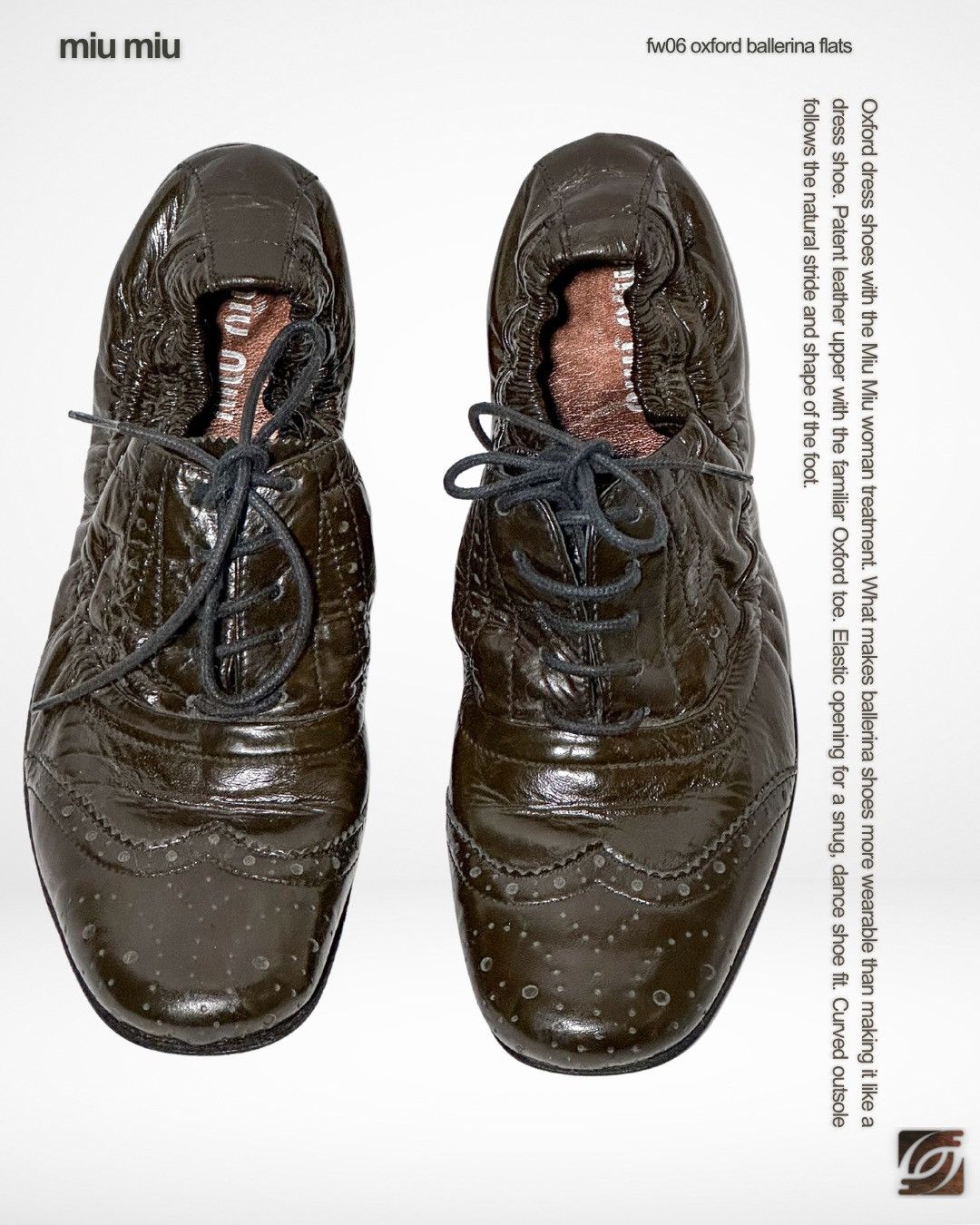 Miu Miu FW08 Oxford Ballerina Flats Size US 5 / IT 35 - 2 Thumbnail