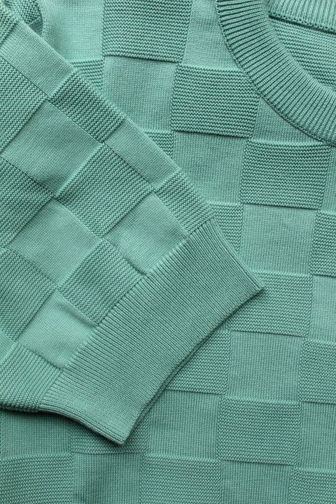 Scott Fraser Collection 💚 Scott Fraser Collection Jade Checker Chet Baker Knit NEW Size US L / EU 52-54 / 3 - 2 Thumbnail