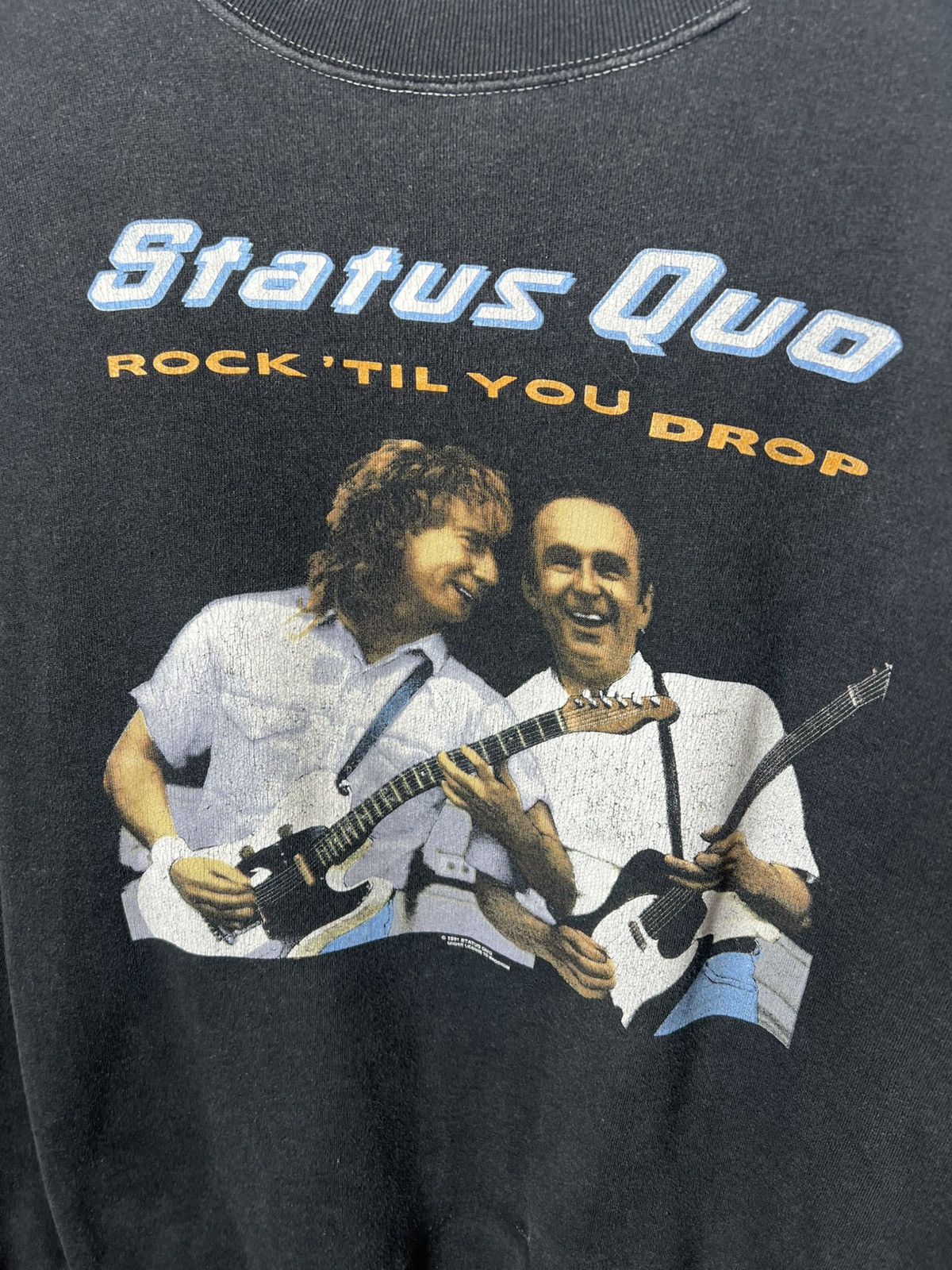 Band Tees Status Quo Rock Til' You Drop Vintage 1991 Tour Sweatshirt Size US L / EU 52-54 / 3 - 2 Thumbnail