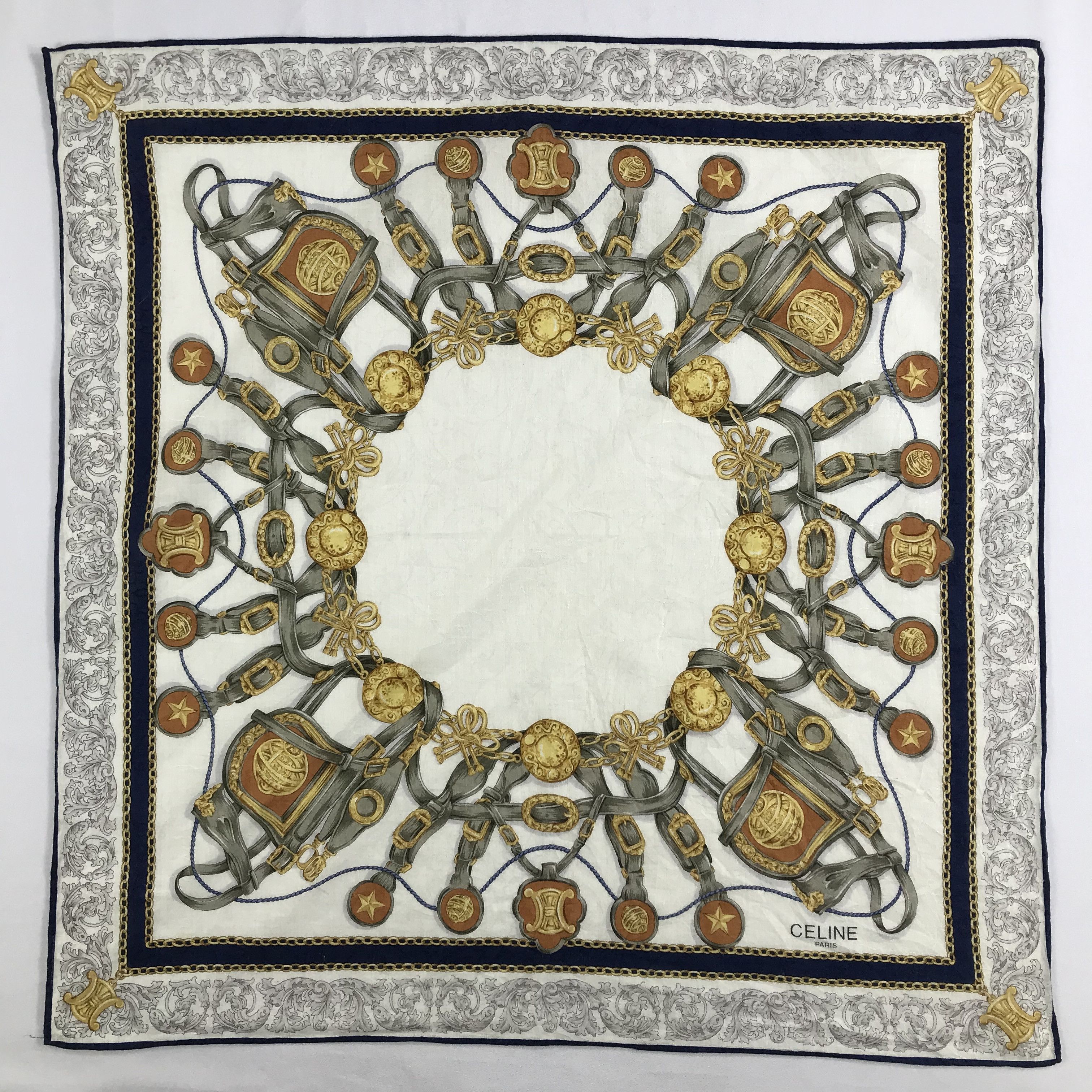 Celine × Vintage Celine Bandana / Handkerchief / Neckerchief - S2582 Size ONE SIZE - 1 Thumbnail