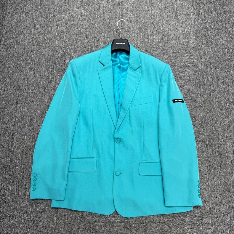 Balenciaga Balenciaga Lake Blue pleated suit jacket-2506 Size US XS / EU 42 / 0 - 1 Thumbnail