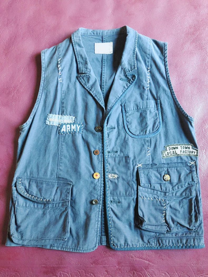 Visvim Artisan Denim Vest with Unique Patchwork Details Size US L / EU 52-54 / 3 - 1 Thumbnail