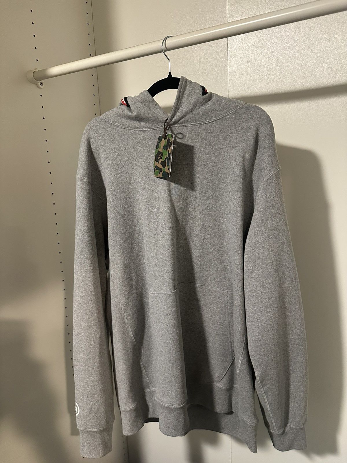 Bape Bape Grey Shark Hoodie Size US XXL / EU 58 / 5 - 6 Thumbnail