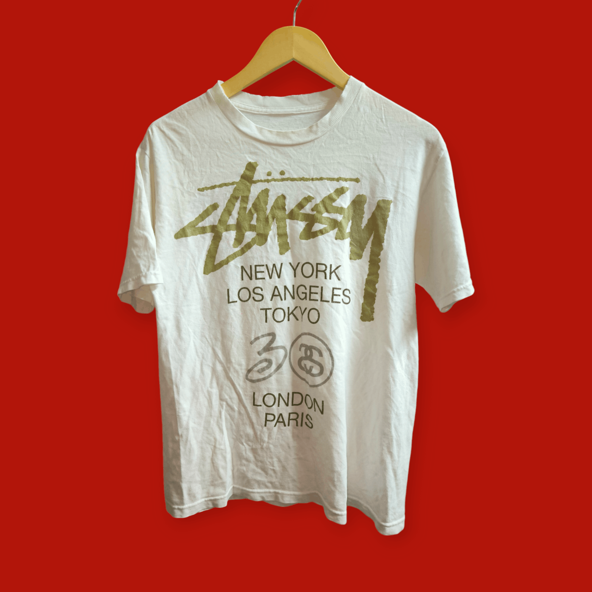 Stussy Collar Distressed World Tour Local Color Tee Size US M / EU 48-50 / 2 - 4 Thumbnail