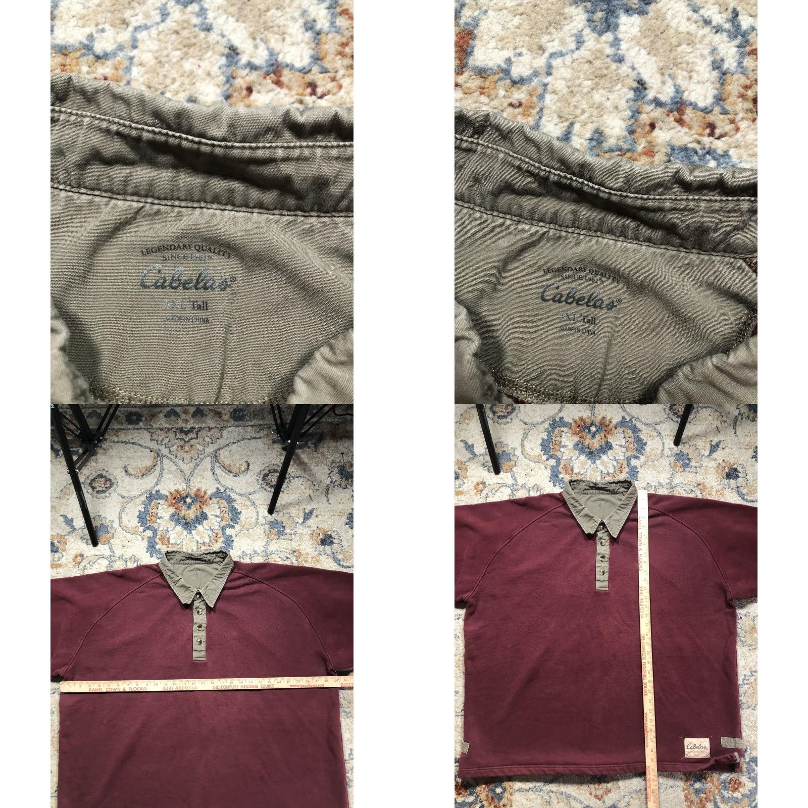 Vintage Cabela's Sweatshirt Mens 3XLT Red Fleece Collared Pullover Button Placket Size US XXL / EU 58 / 5 - 8 Thumbnail