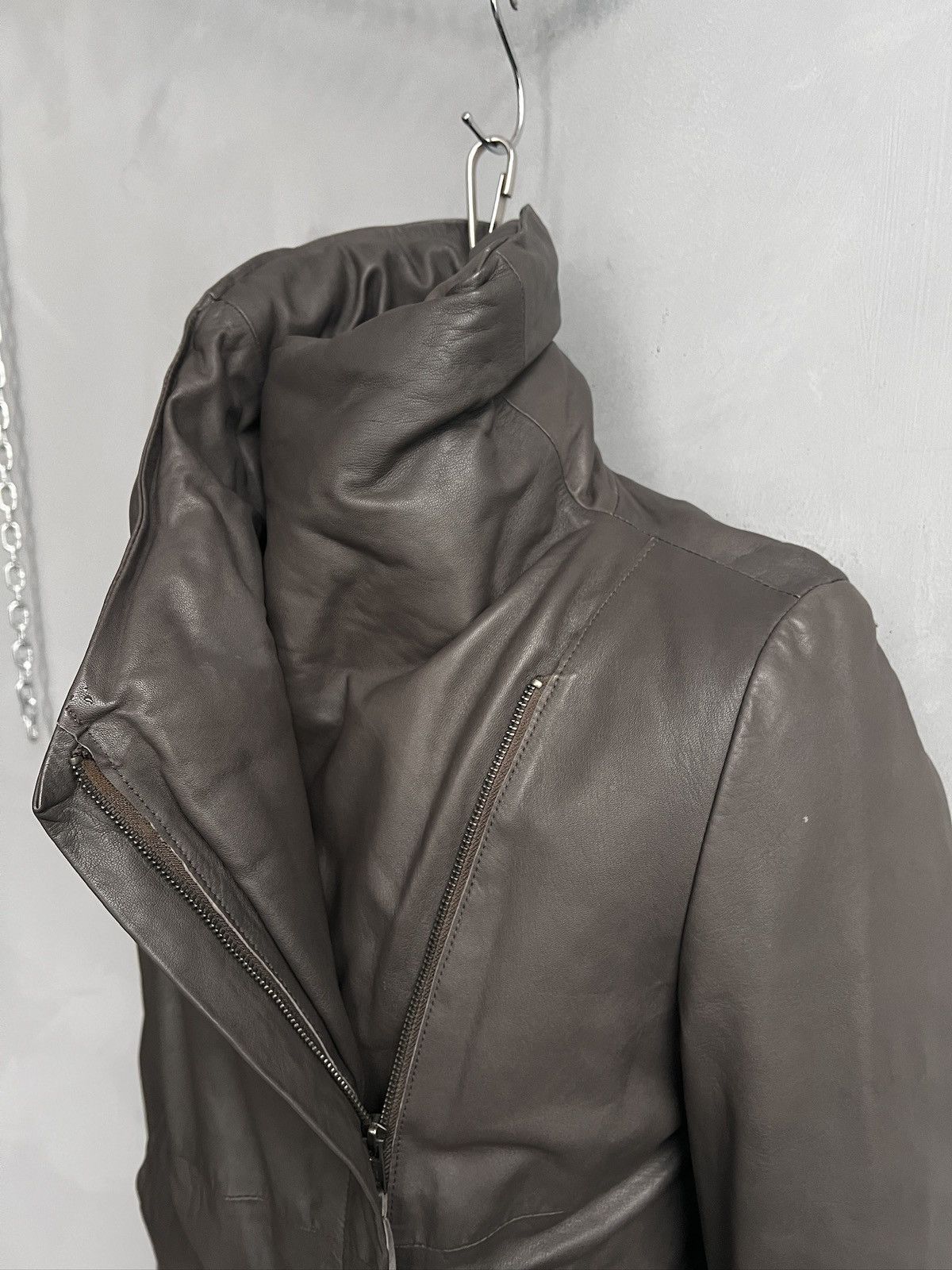 14th Addiction Asymmetrical leather biker jacket hype gothic avant garde Size US M / EU 48-50 / 2 - 5 Thumbnail