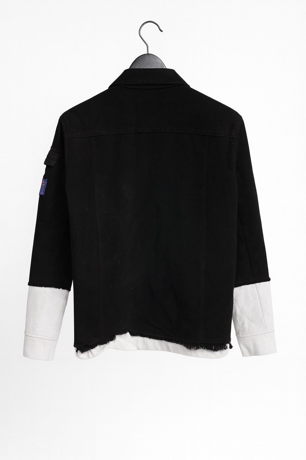 Japanese Brand SPYK Premium Black Distressed Hybrid Jacket – Streetwear Size M / US 6-8 / IT 42-44 - 2 Thumbnail