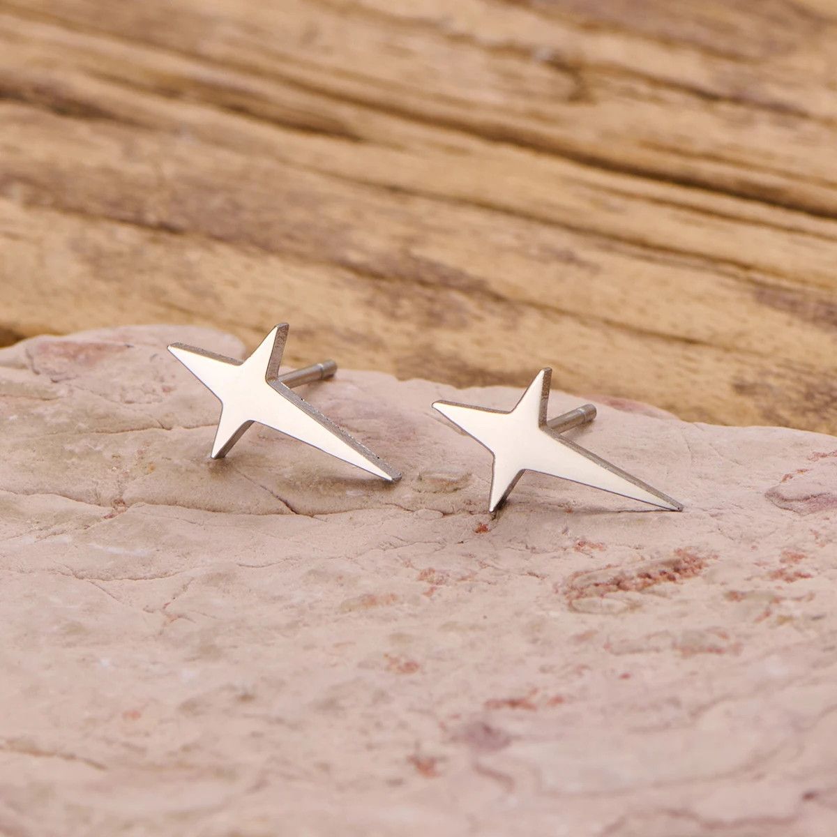 Jewelry Star Cross Mini Stud Earrings Charm Earring Gift Size ONE SIZE - 1 Preview