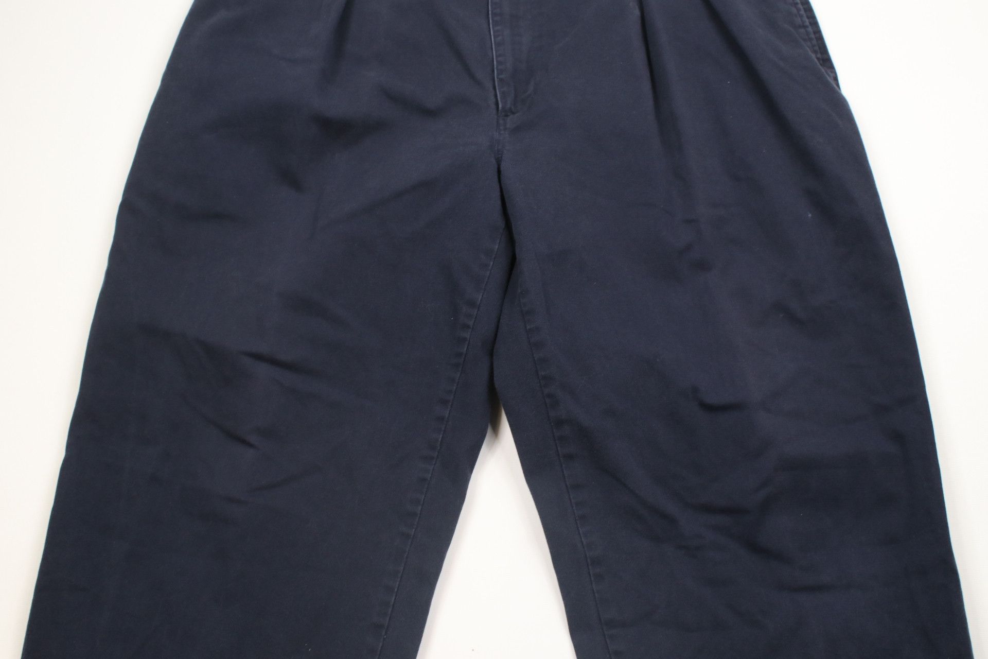 Ralph Lauren × Vintage Vintage 90s Ralph Lauren Wide Leg Pleated Chino Pants Blue Size US 38 / EU 54 - 3 Thumbnail