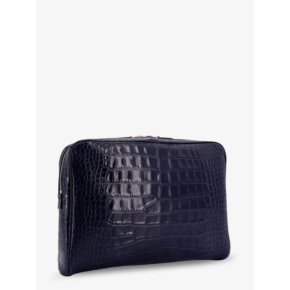 Tom Ford TOM FORD Navy Embossed Leather Clutch Bag New & Authentic Size ONE SIZE - 3 Thumbnail