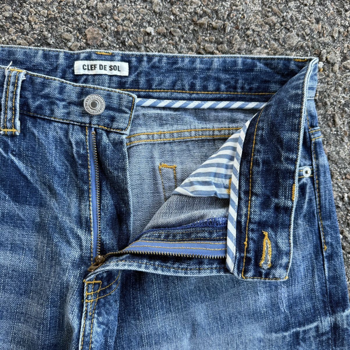 Japanese Brand VINTAGE CLEF DE SOL FADED RIPPEP JEAN DENIM PANTS Size US 33 - 8 Thumbnail