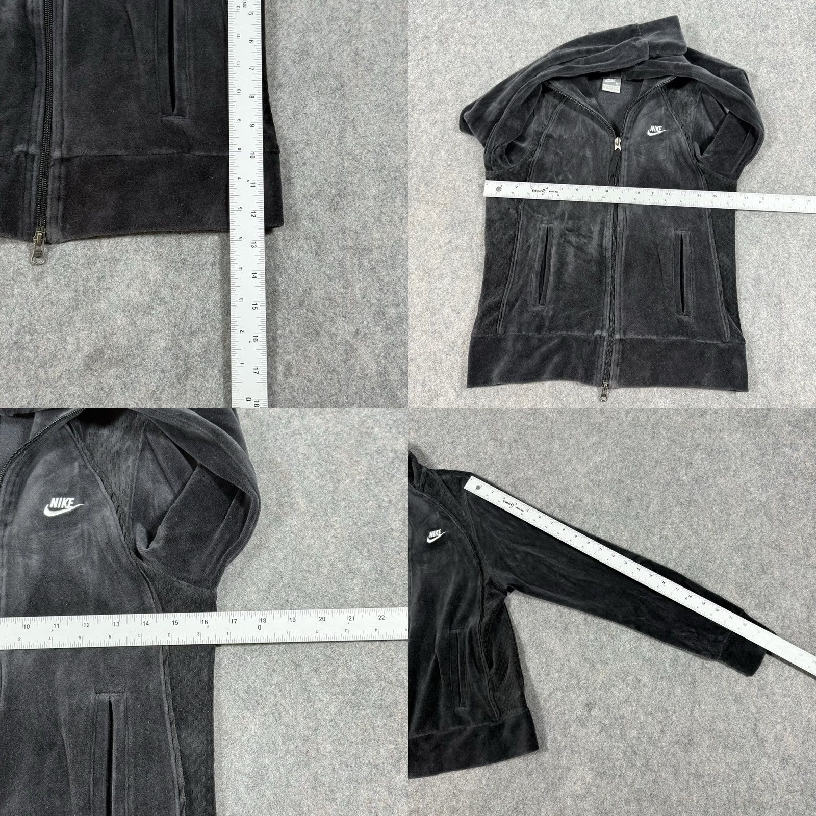 Nike Nike Sportswear Track Jacket Women's Small Gray Velour Velvet Full Zip Jacket Velour Velveteen 90s Athleisure Classic College Womens Size S / US 4 / IT 40 - 8 Thumbnail