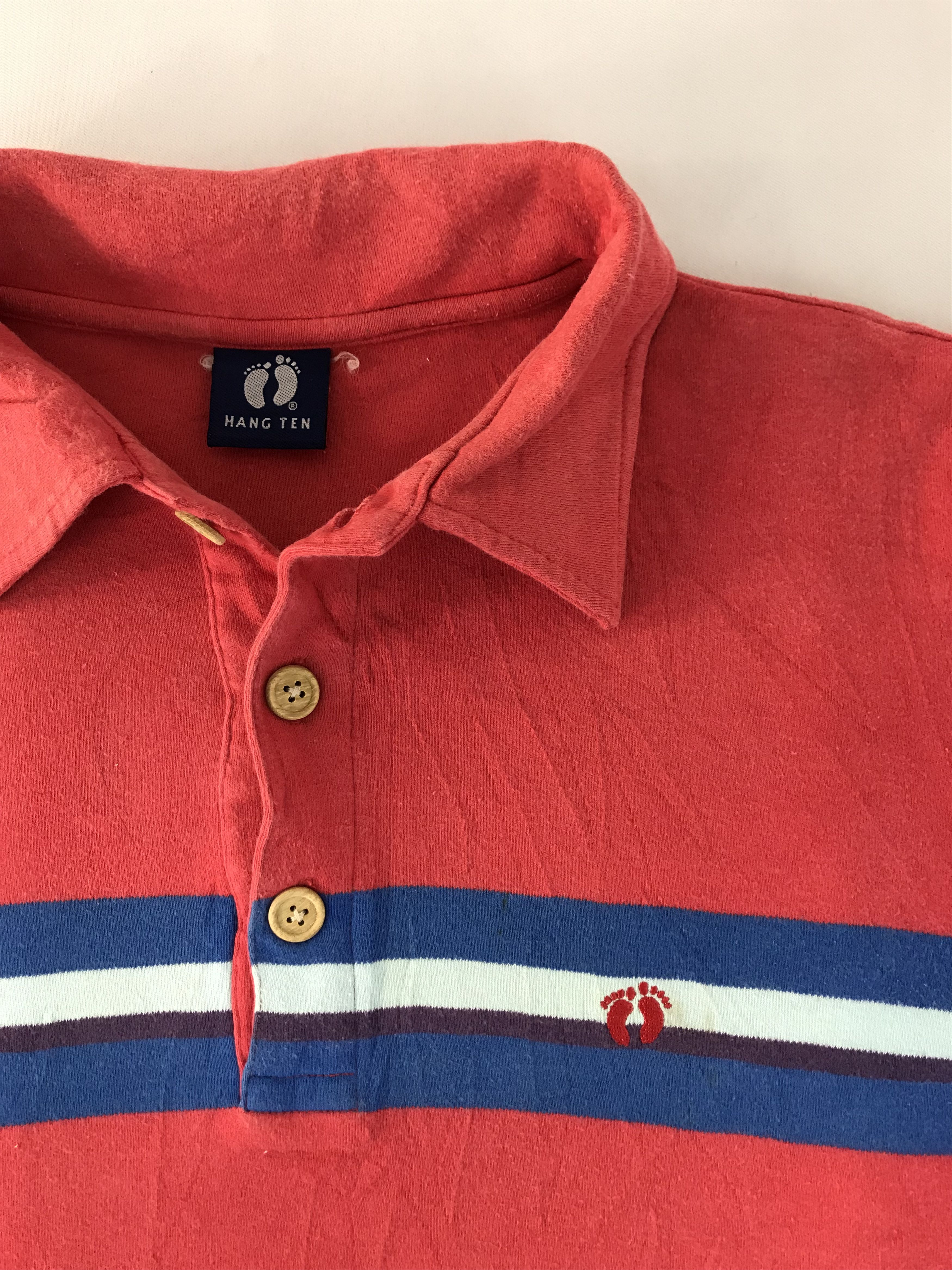 Hang Ten Hang Ten Colour Block Chest Striped Polo Tee Size US L / EU 52-54 / 3 - 4 Thumbnail