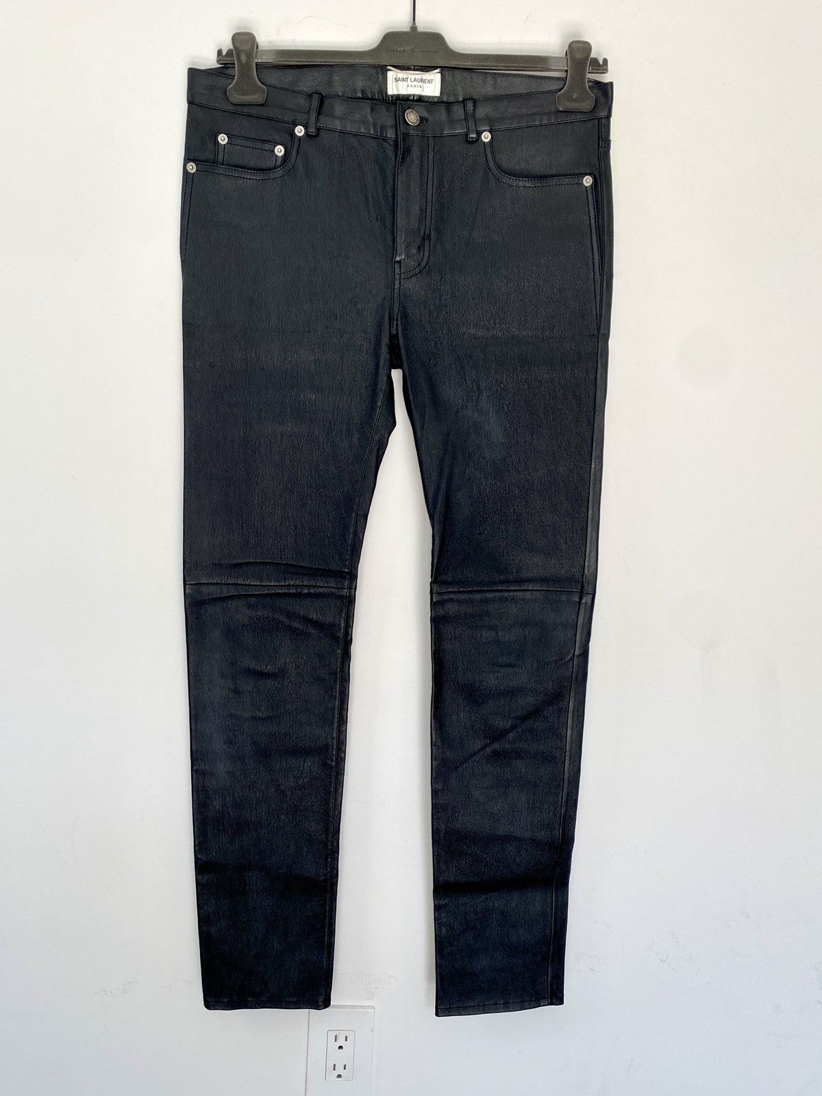 Saint Laurent Paris Saint Laurent Paris Skinny Lambskin Leather Trousers 50 Size US 34 / EU 50 - 2 Thumbnail