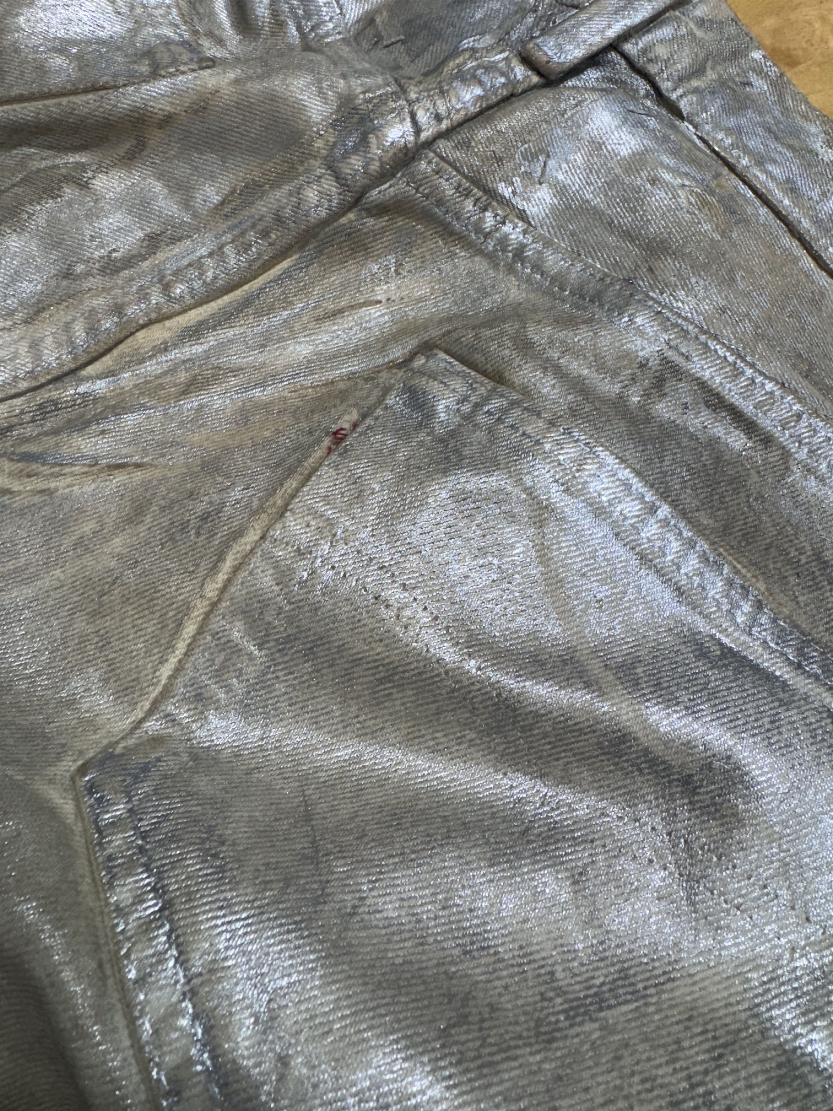 Maison Margiela Margiela ARTISANAL RARE ‘99 Silver Painted Jeans White 1999 Size US 32 / EU 48 - 12 Thumbnail