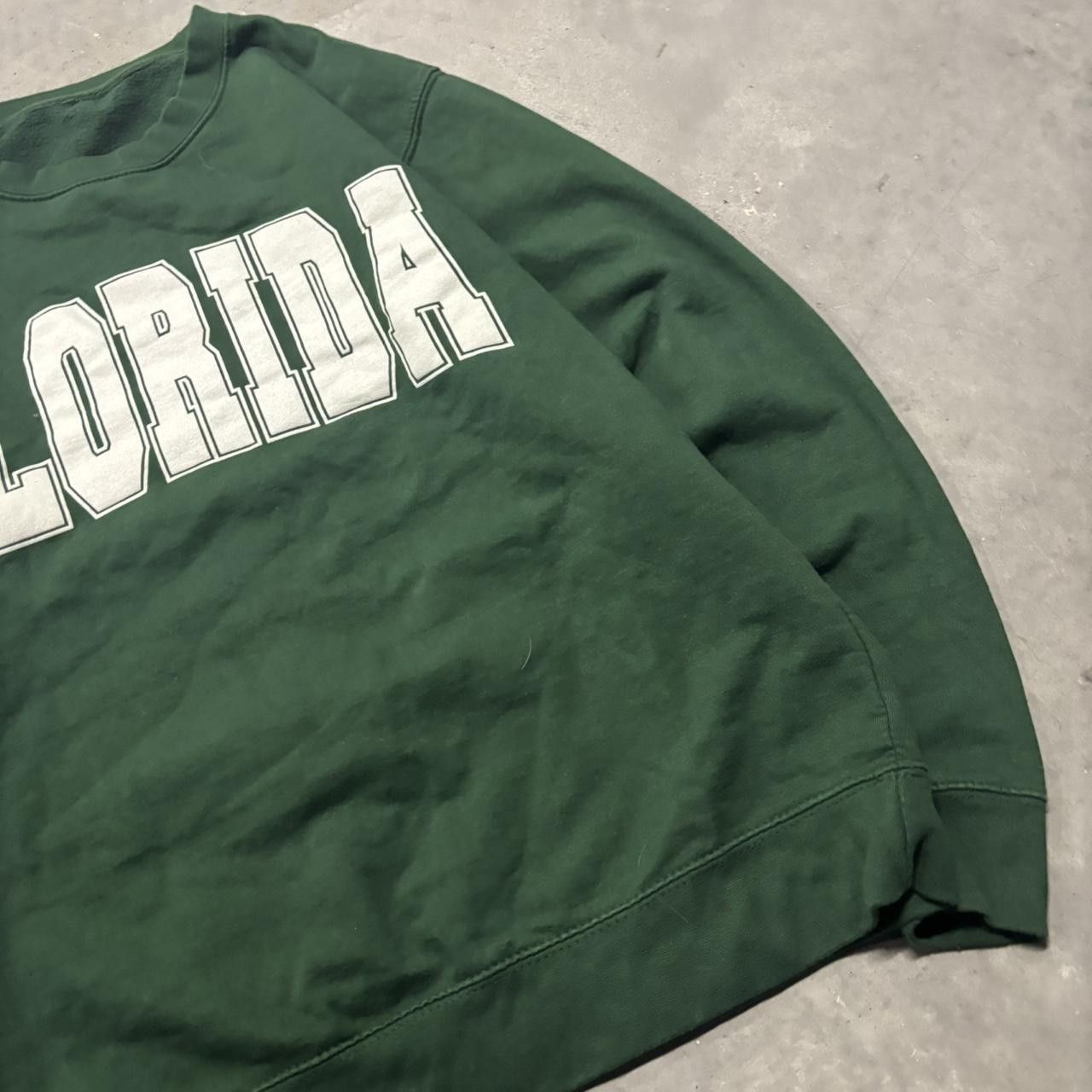 Japanese Brand × Vintage Crazy Vintage Y2K/2000s Forest Green Florida Spellout Streetwear Essential Crewneck! Size US M / EU 48-50 / 2 - 4 Thumbnail