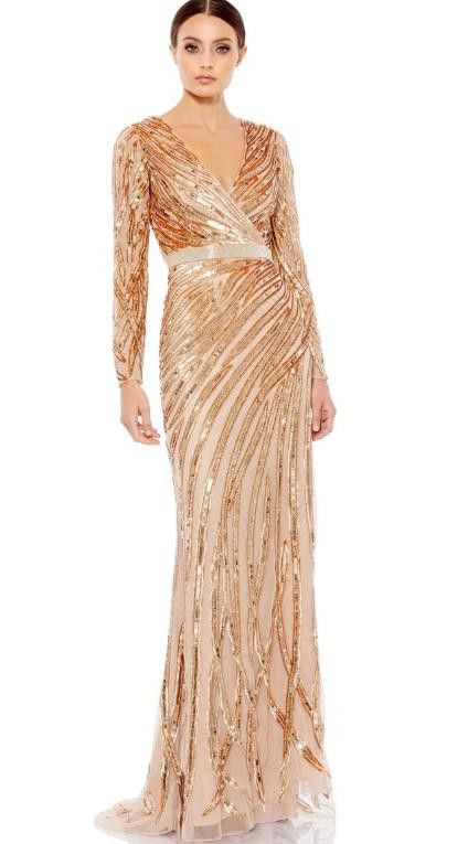 Image of Designer (7) Mac Duggal Evening 5438D Msrp $398. Size 14 in Tan, Women's