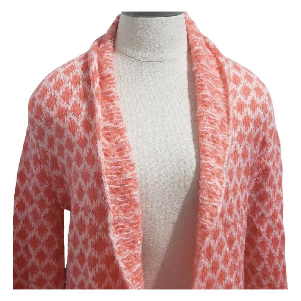 Designer CT1923 Wooden Ships Orange and White Open Cardigan S/M Size S / US 4 / IT 40 - 2 Thumbnail
