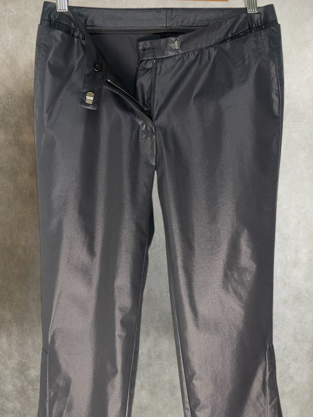 SS2000 Costume National flared coated nylon trousers