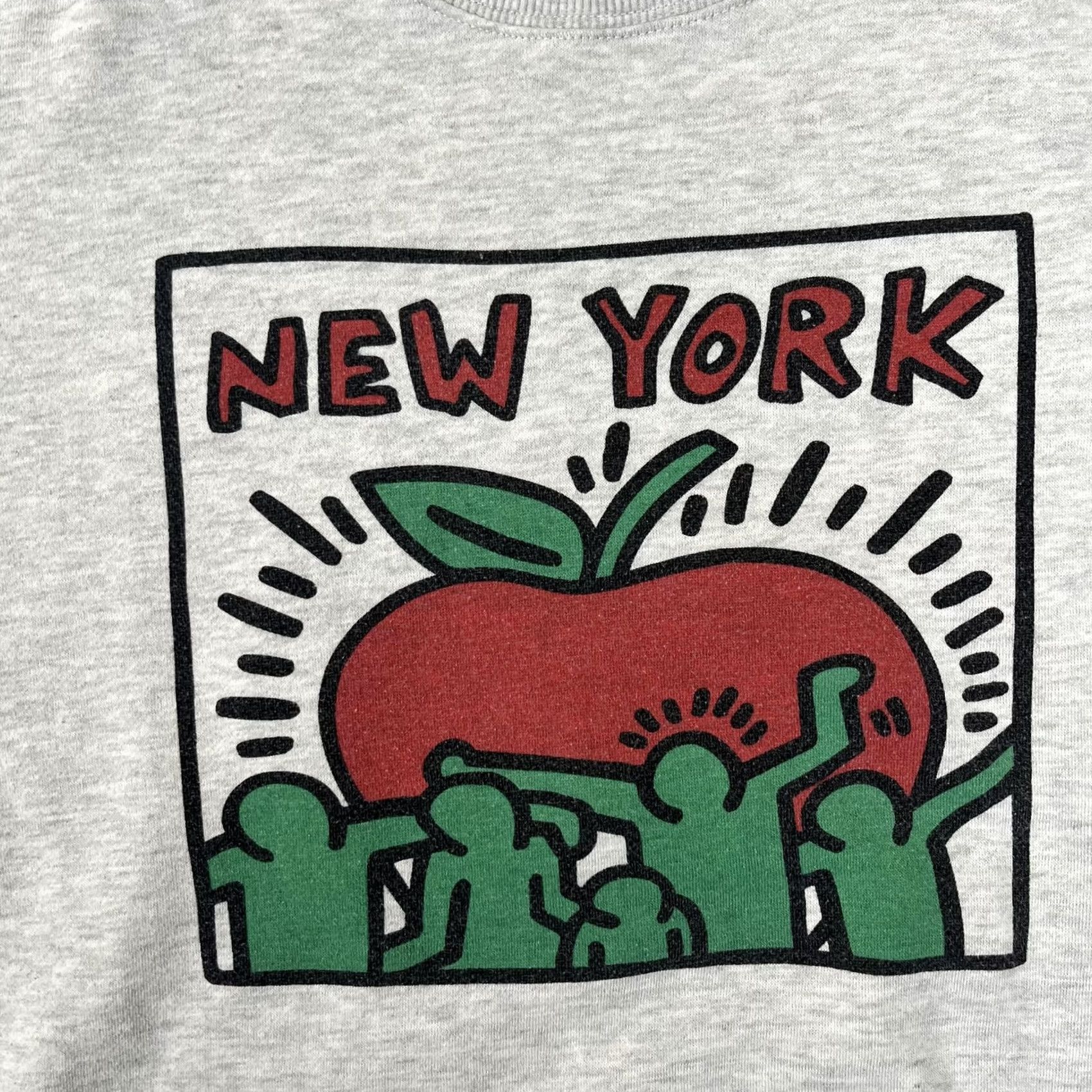 Apple K. Haring Sweatshirt Mens Small Gray New York Apple Graphic Fleece Crewneck Size US S / EU 44-46 / 1 - 2 Thumbnail