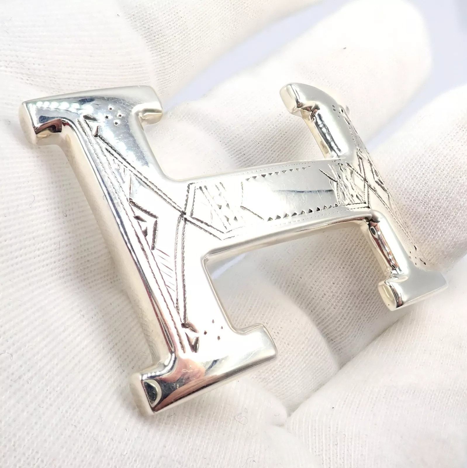 Hermes Hermes Silver Signature Classic Large H Belt Buckle 32m Size ONE SIZE - 8 Thumbnail
