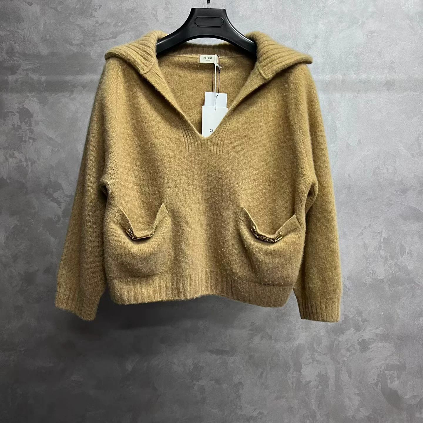Celine Knit Brown T-Shirt L Women