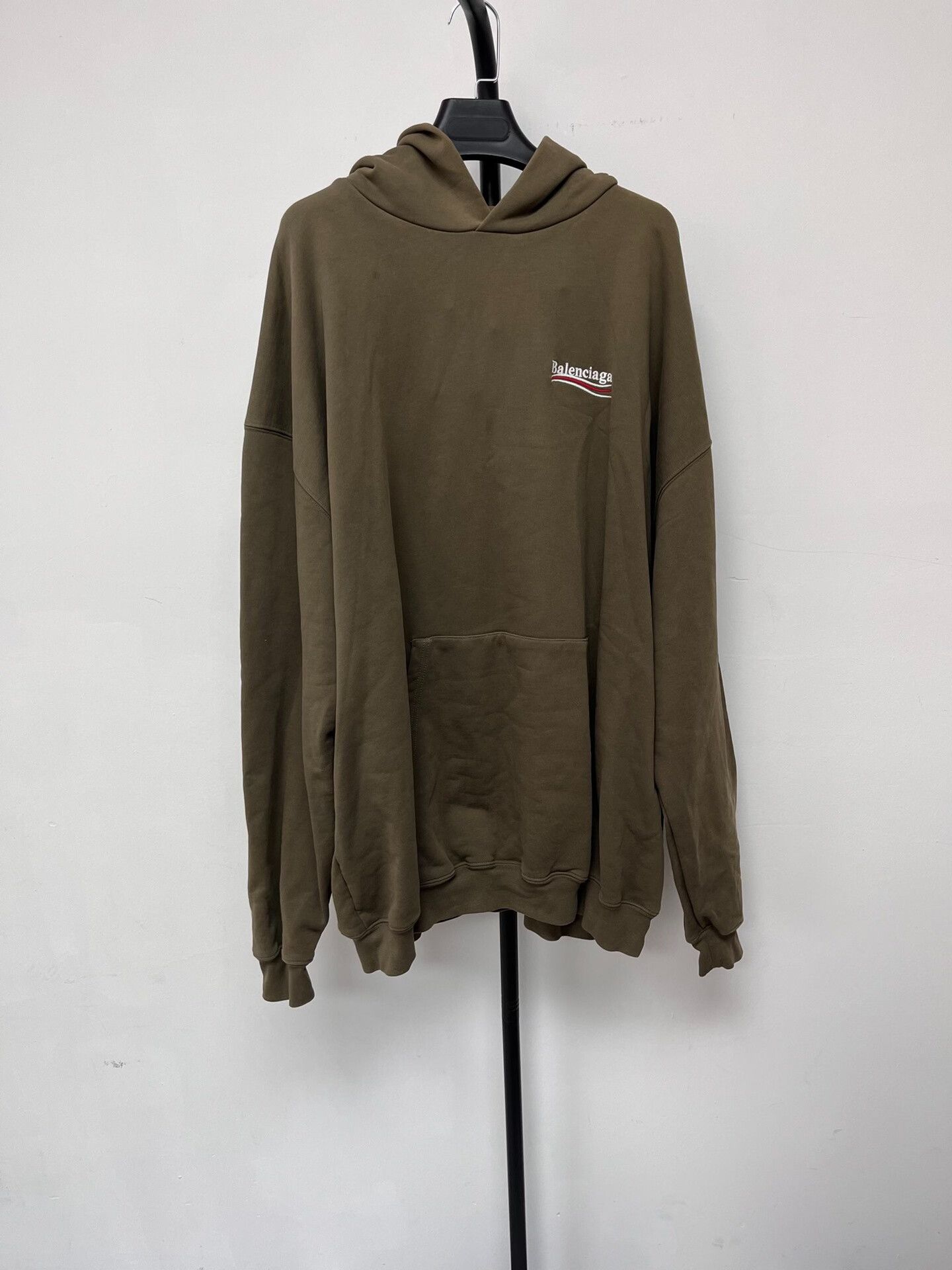 Balenciaga balenciaga logo hoodie in khaki color Size XS / US 0-2 / IT 36-38 - 1 Thumbnail