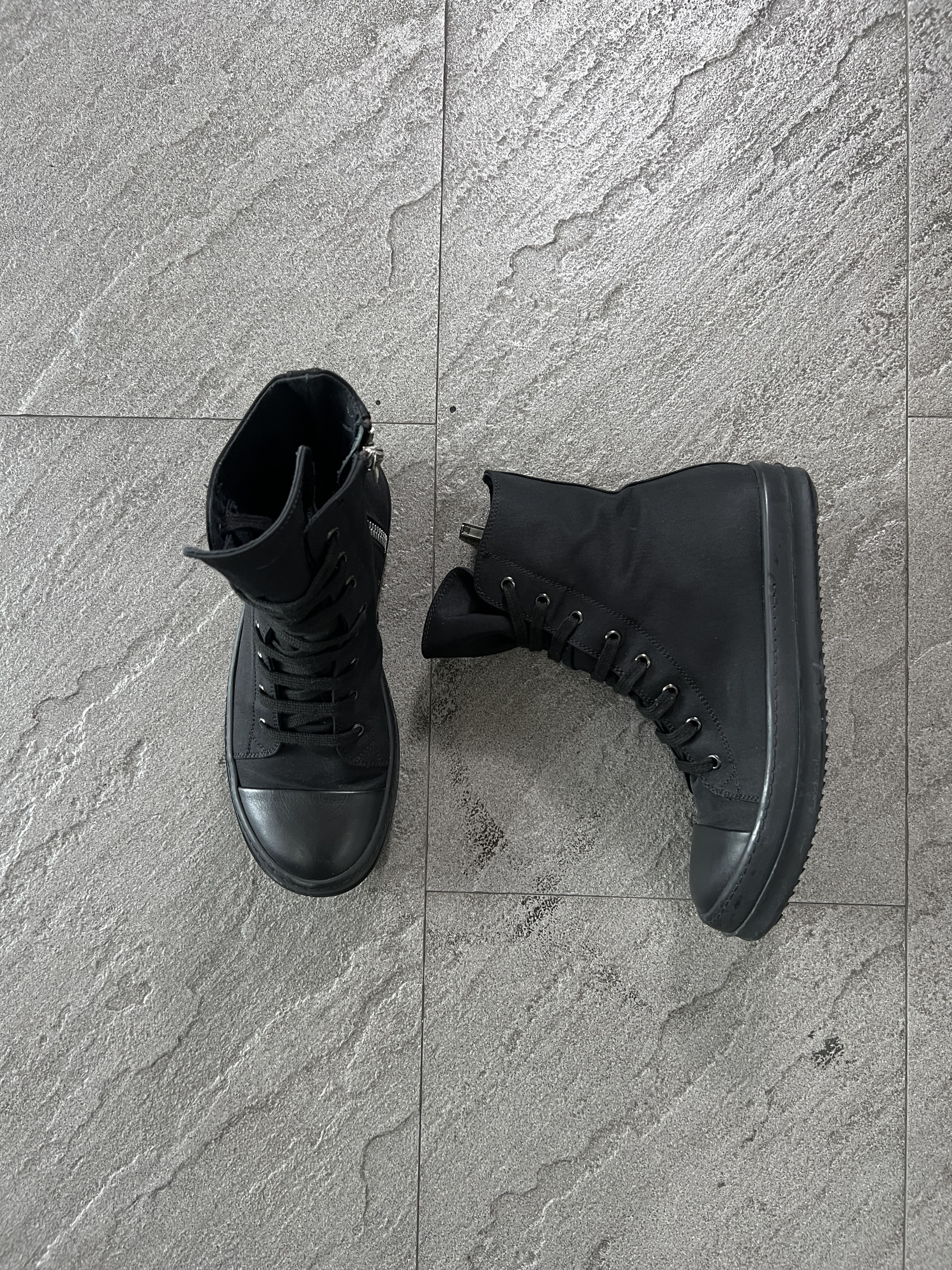 Rick Owens Drkshdw Rick Owens DRKSHDW Ramones High Top Sneaker Black 40 Size US 7 / EU 40 - 3 Thumbnail