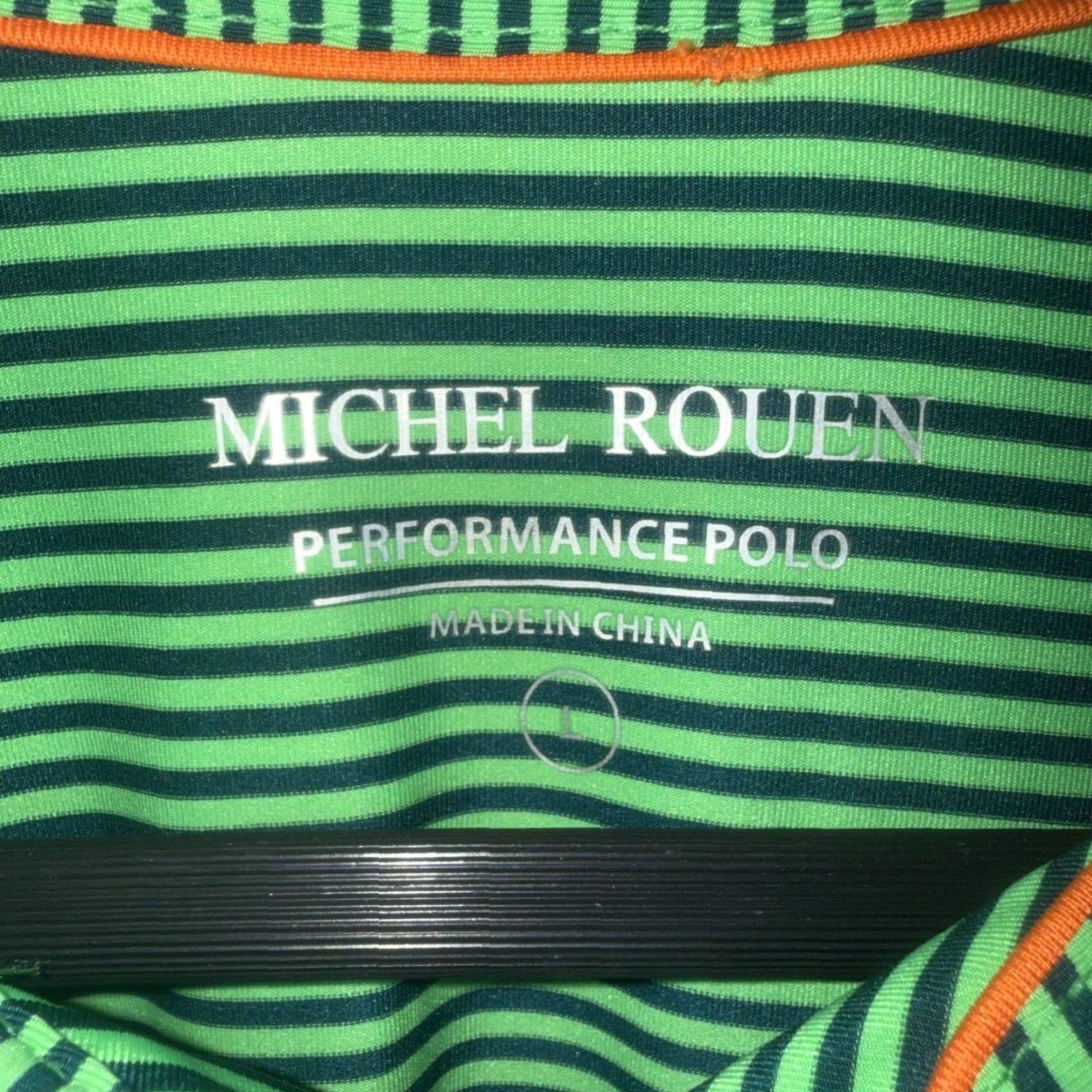 Vintage VINTAGE Michel Rouen Performance Polo Green Striped Polo Shirt Mens Size L Size US L / EU 52-54 / 3 - 3 Thumbnail