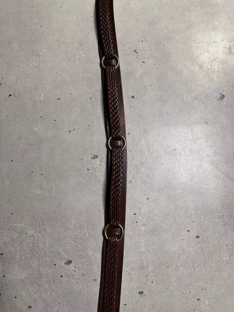 Ralph Lauren Ralph Lauren Brown Leather Belt Braided Detail Brass Buckle Size ONE SIZE - 6 Thumbnail