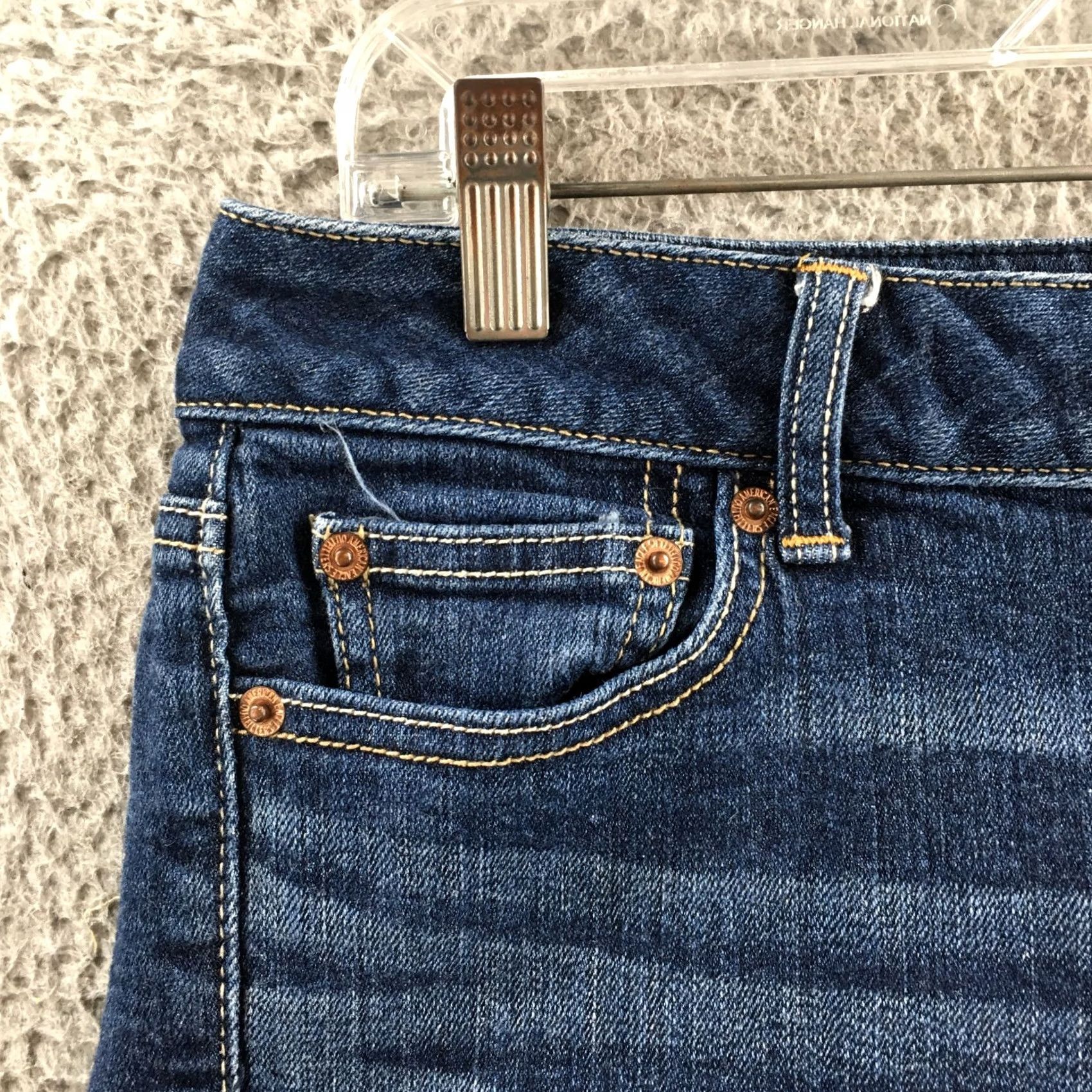 American Eagle Outfitters American Eagle Shorts Womens 8 Blue Denim Cutoff Stretch Regular Fit Zip Fly Size 30" / US 8 / IT 44 - 2 Thumbnail
