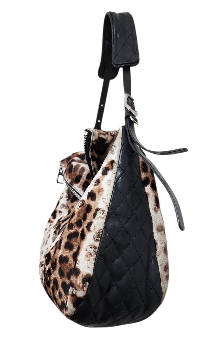 Jimmy Choo Jimmy Choo Animal Print Hobo Bag Fur & Leather Designer Size ONE SIZE - 9 Thumbnail