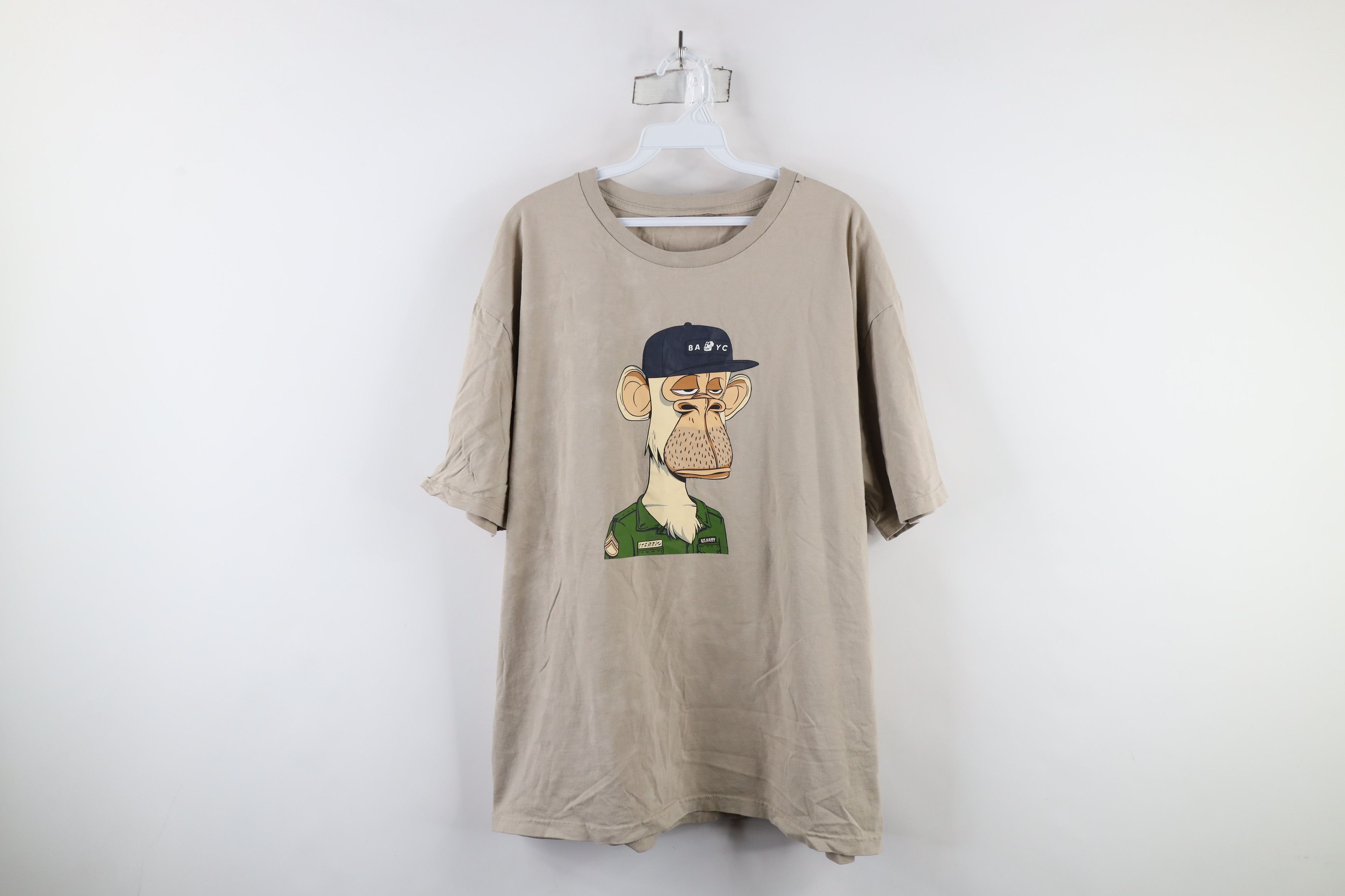 Vintage Bored Ape Yacht Club NFT Crypto US Army T-Shirt Beige Size US M / EU 48-50 / 2 - 1 Thumbnail