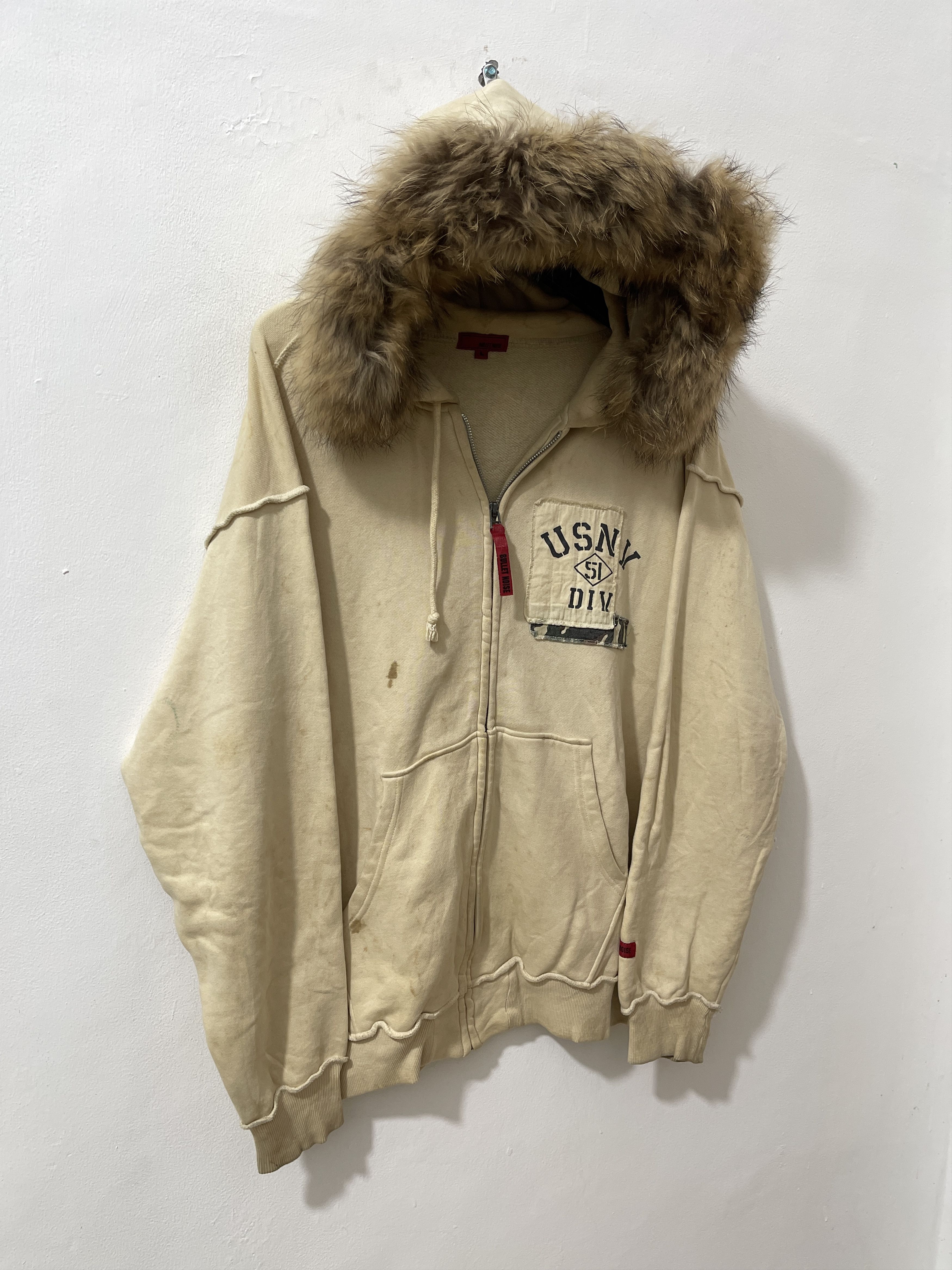 Japanese Brand 2000s Bullet Noise Thrashed Japan Archive Fur Vkei Hoodie Size US L / EU 52-54 / 3 - 3 Thumbnail