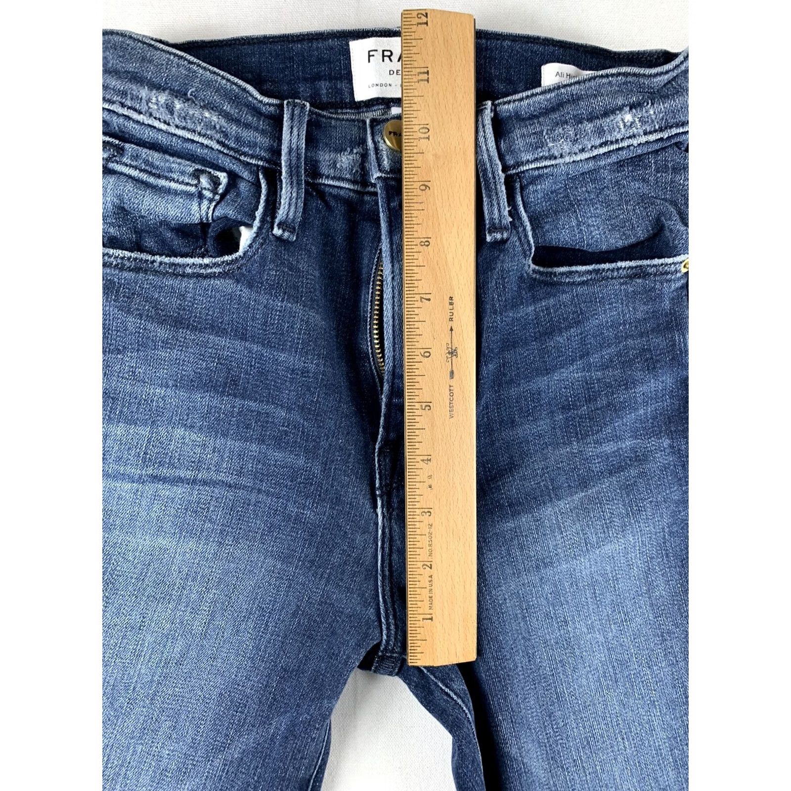 Frame FRAME DENIM BLUE JEANS WOMEN 24 ALI HIGH RISE SKINNY INSEAM 27 Size 42" / US 20 - 3 Thumbnail
